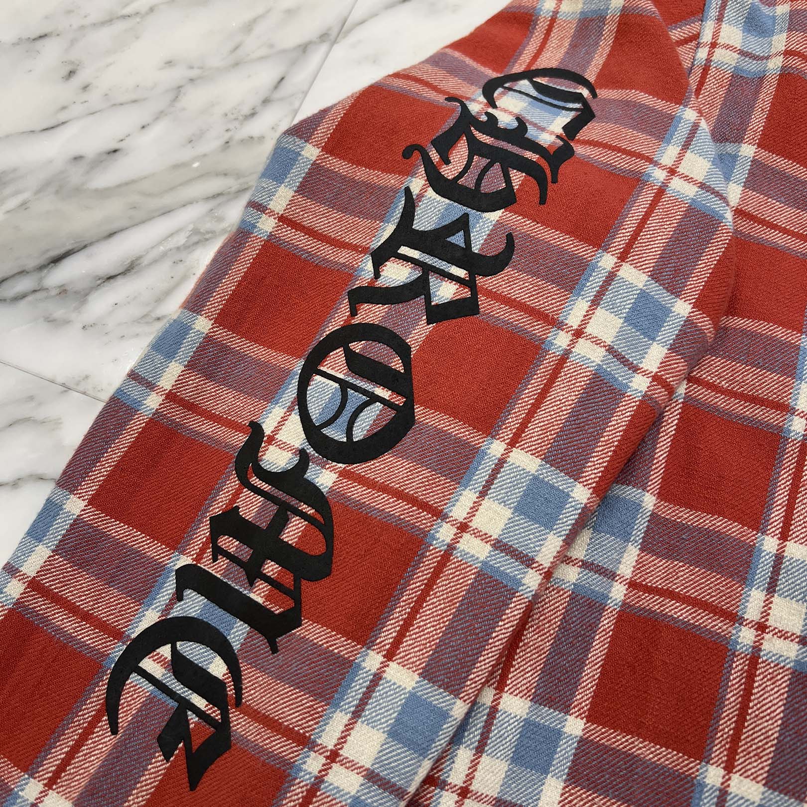 CHROME HEARTS Y NOT WORK DOG Cross Ball Button Check Shirt Jacket Size L クロムハーツ ワイノット ワークドッグ クロスボールボタン チェック シャツ ジャケット サイズL