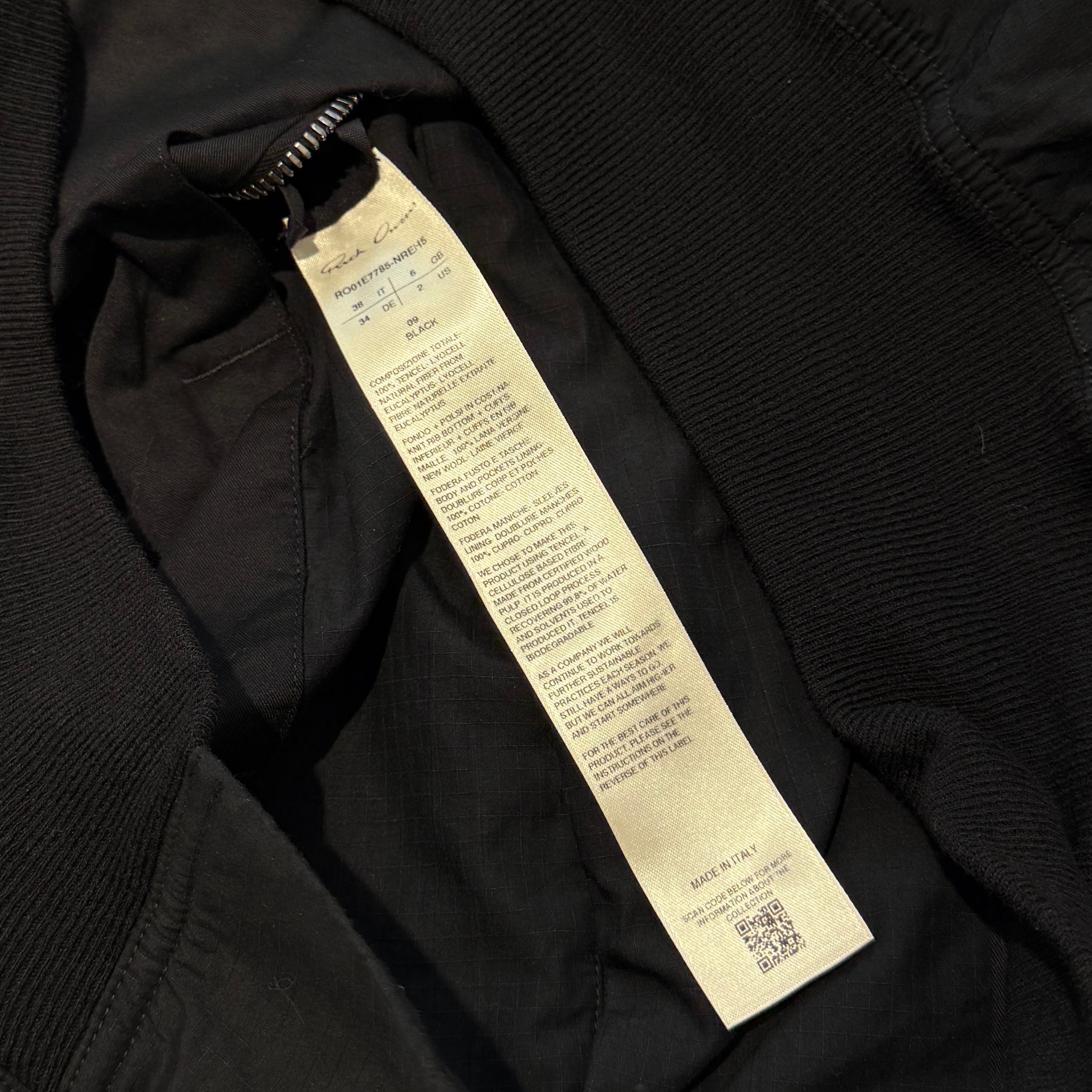 Rick Owens 2025SS Hollywood Anthem Bomber Jacket RO01E7785-NREH5 Size 38 リックオウエンス ハリウッド アンセムボンバージャケット サイズ38