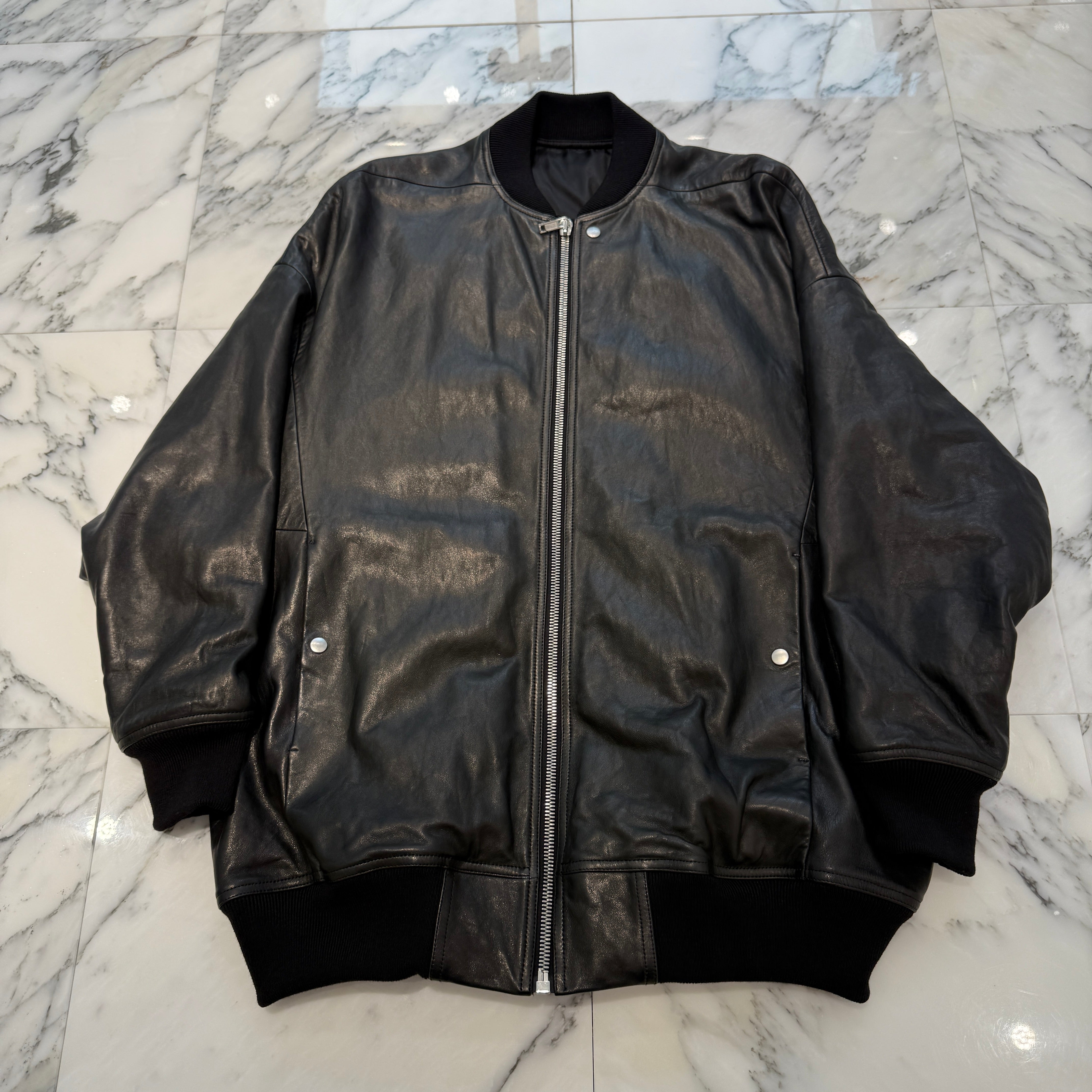 Rick Owens 2024AW Jumbo Peter Flight Leather Jacket RU02D6795-LNV Size 46 リックオウエンス ジャンボピーター フライト レザージャケット サイズ46