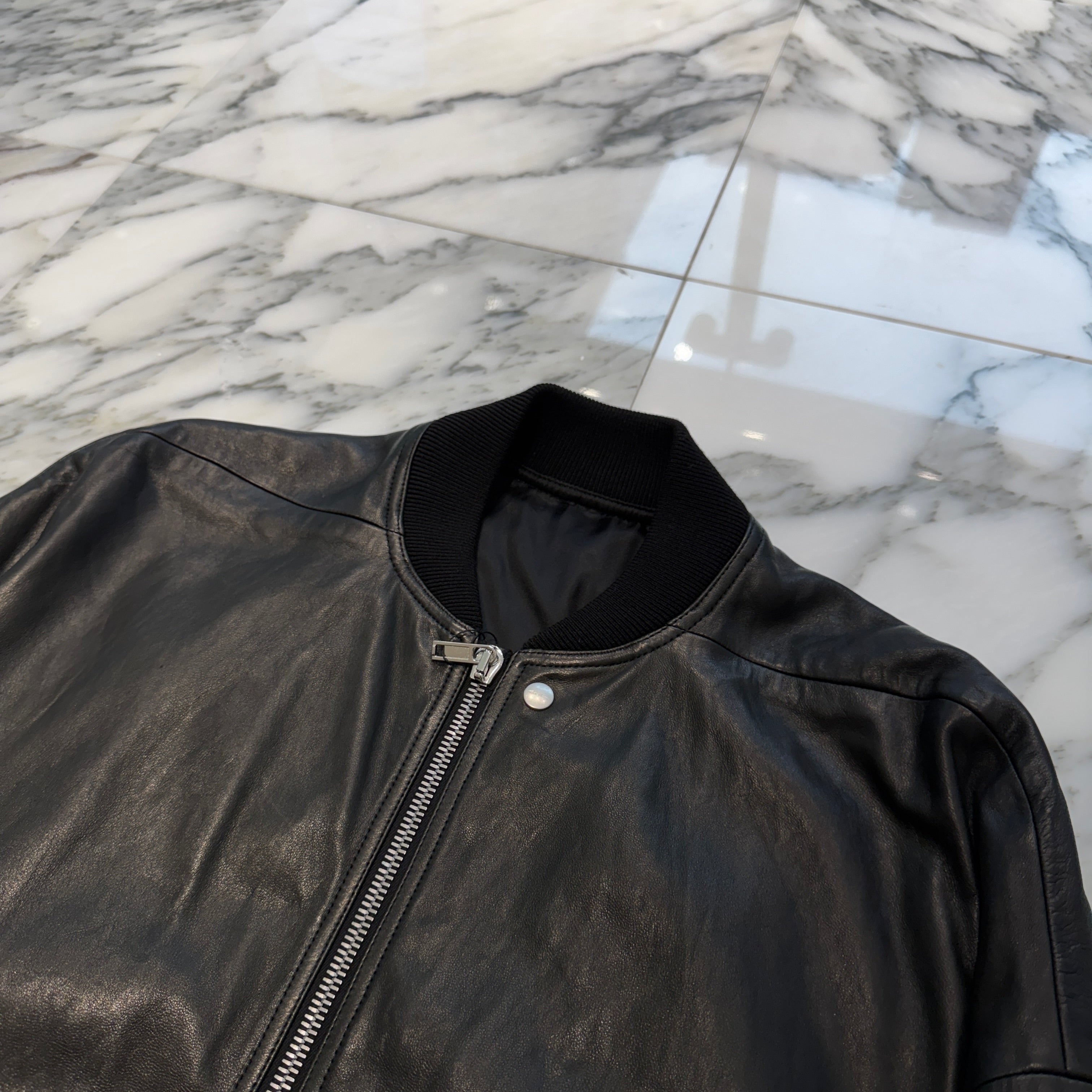 Rick Owens 2024AW Jumbo Peter Flight Leather Jacket RU02D6795-LNV Size 46 リックオウエンス ジャンボピーター フライト レザージャケット サイズ46