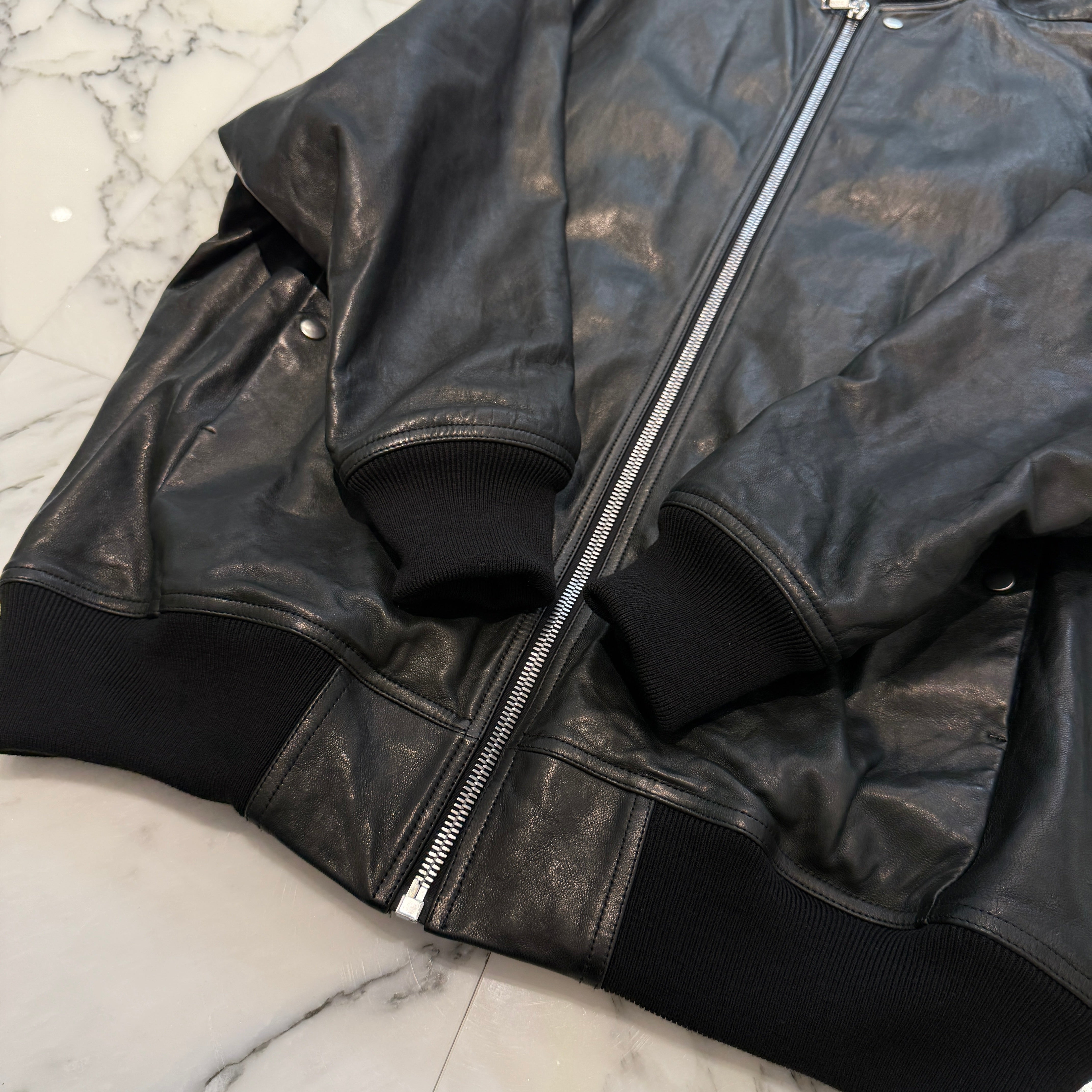 Rick Owens 2024AW Jumbo Peter Flight Leather Jacket RU02D6795-LNV Size 46 リックオウエンス ジャンボピーター フライト レザージャケット サイズ46