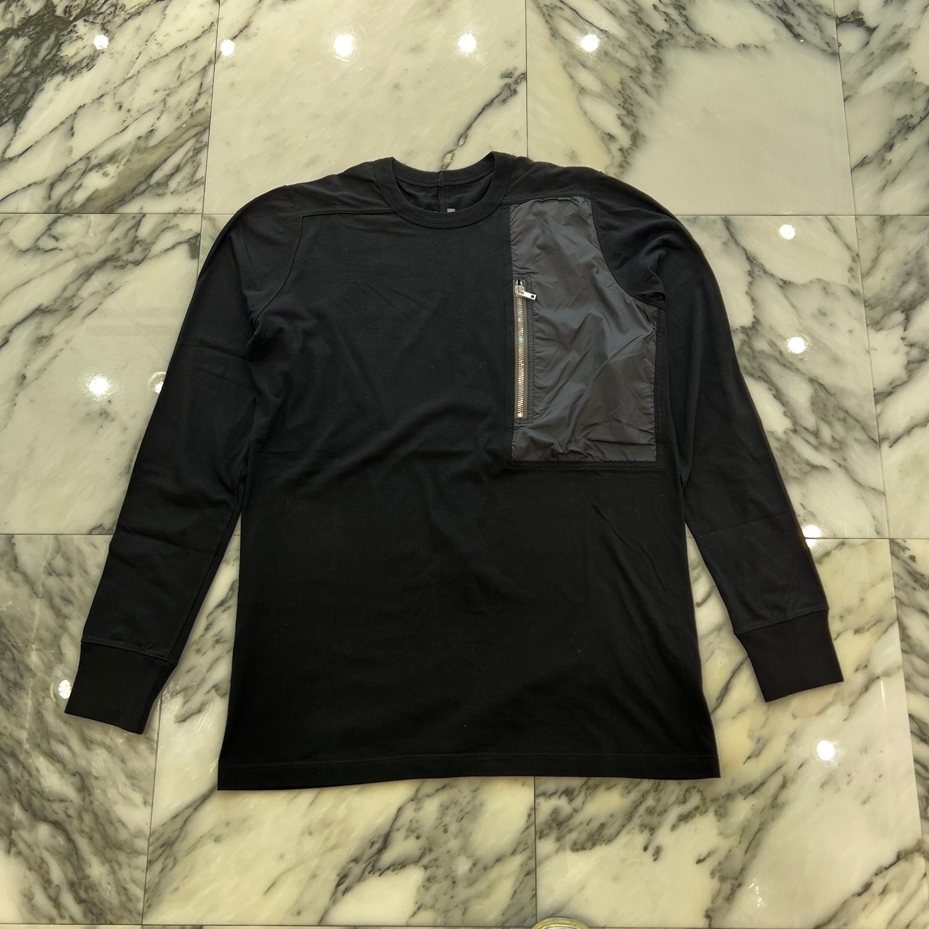 Rick Owens 2021SS Nylon Zip Pocket Long Sleeve Tee RU21S6261-JAND Size M リックオウエンス ナイロンジップポケットロングスリーブＴシャツ サイズM
