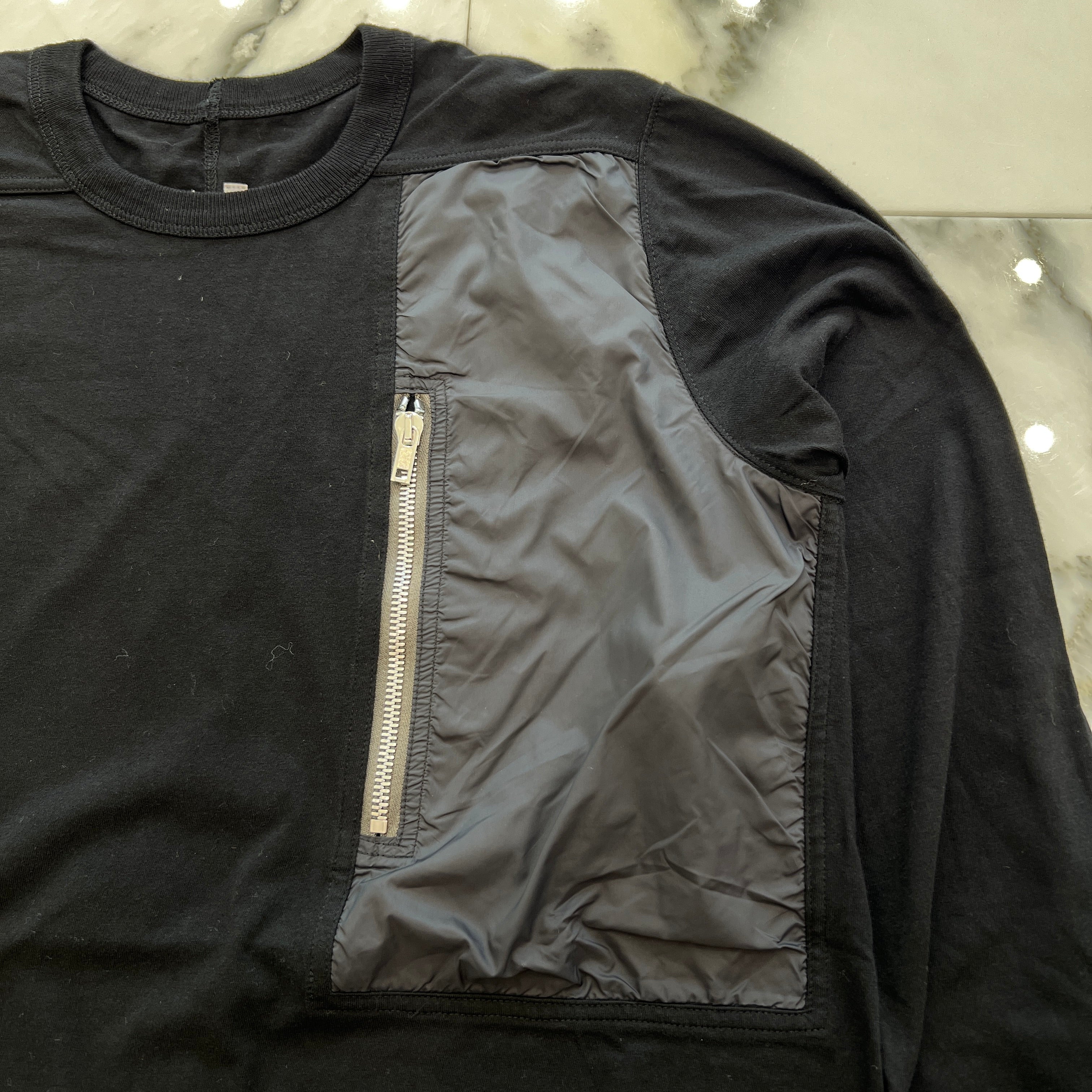 Rick Owens 2021SS Nylon Zip Pocket Long Sleeve Tee RU21S6261-JAND Size M リックオウエンス ナイロンジップポケットロングスリーブＴシャツ サイズM
