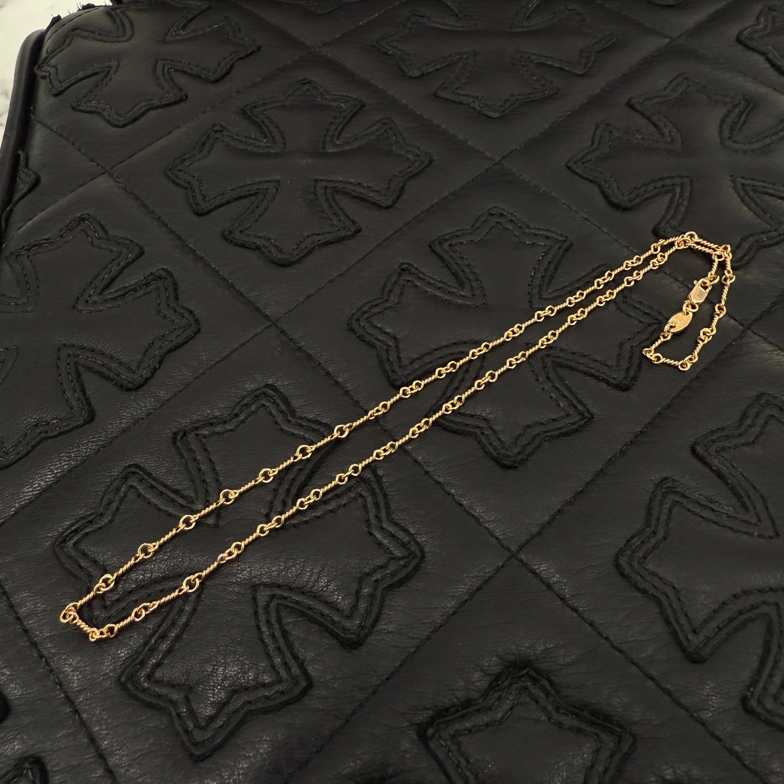 CHROME HEARTS 22K Twist Chain Necklace Size 16 Inch クロムハーツ 22K ツイストチェーン ネックレス サイズ16インチ