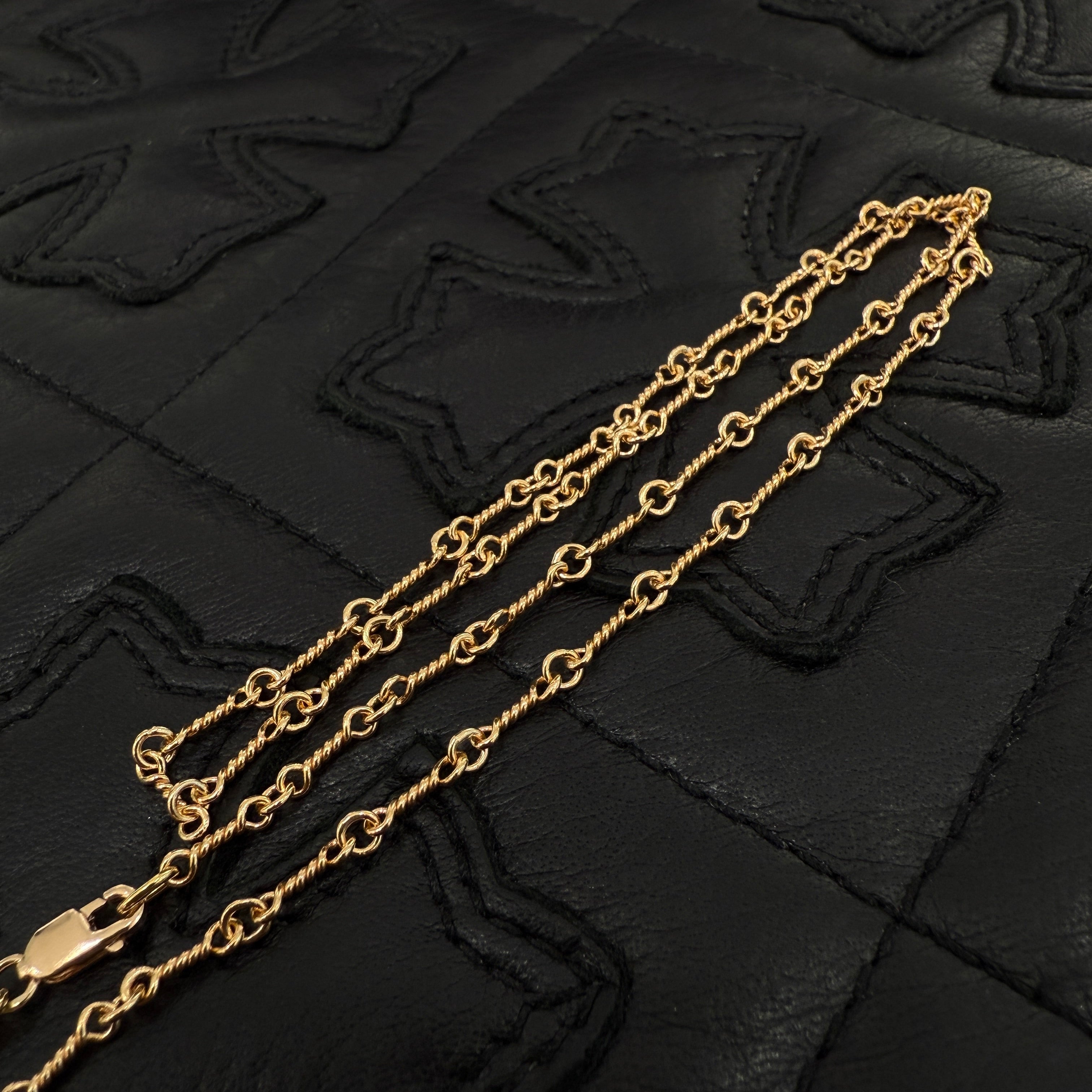 CHROME HEARTS 22K Twist Chain Necklace Size 16 Inch クロムハーツ 22K ツイストチェーン ネックレス サイズ16インチ