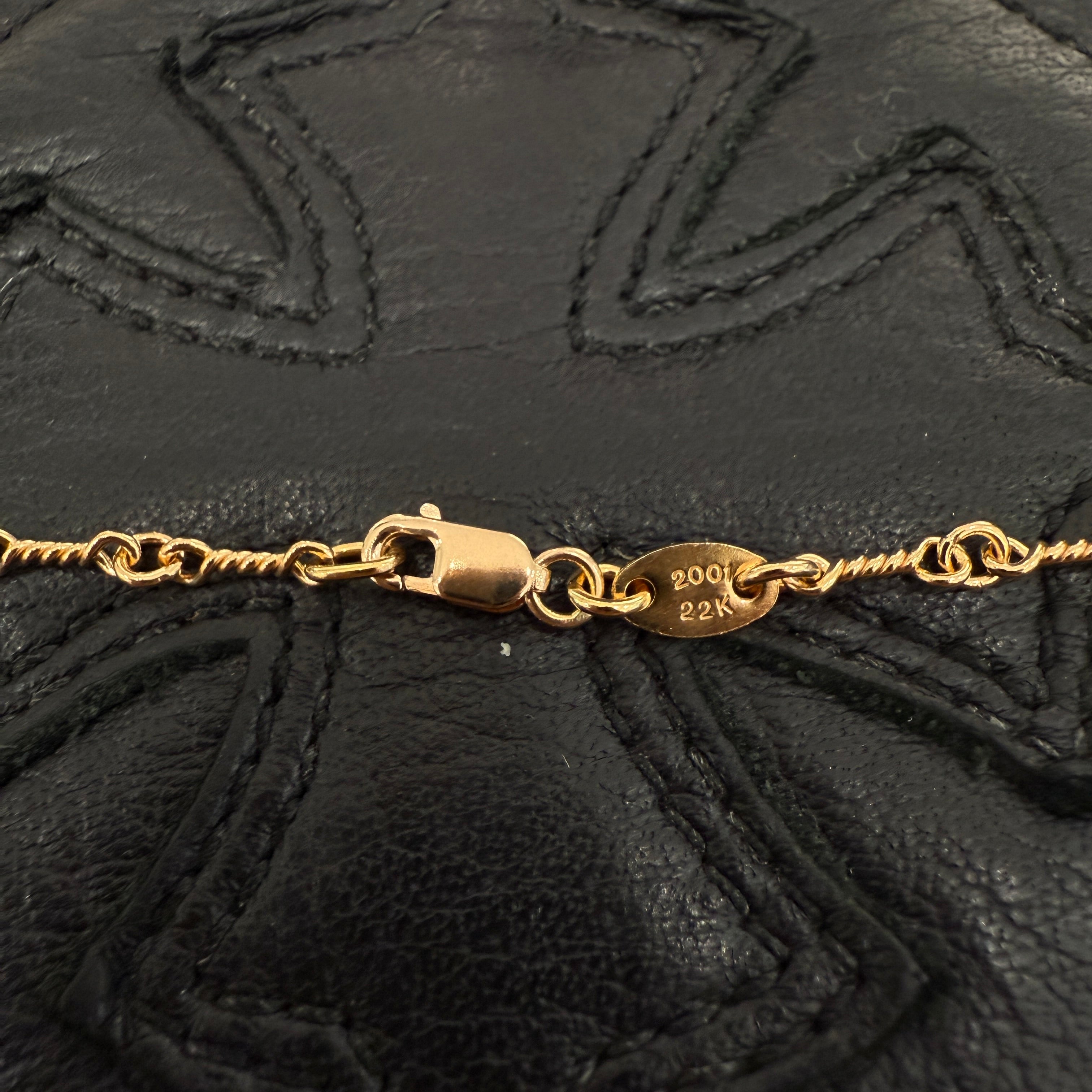 CHROME HEARTS 22K Twist Chain Necklace Size 16 Inch クロムハーツ 22K ツイストチェーン ネックレス サイズ16インチ