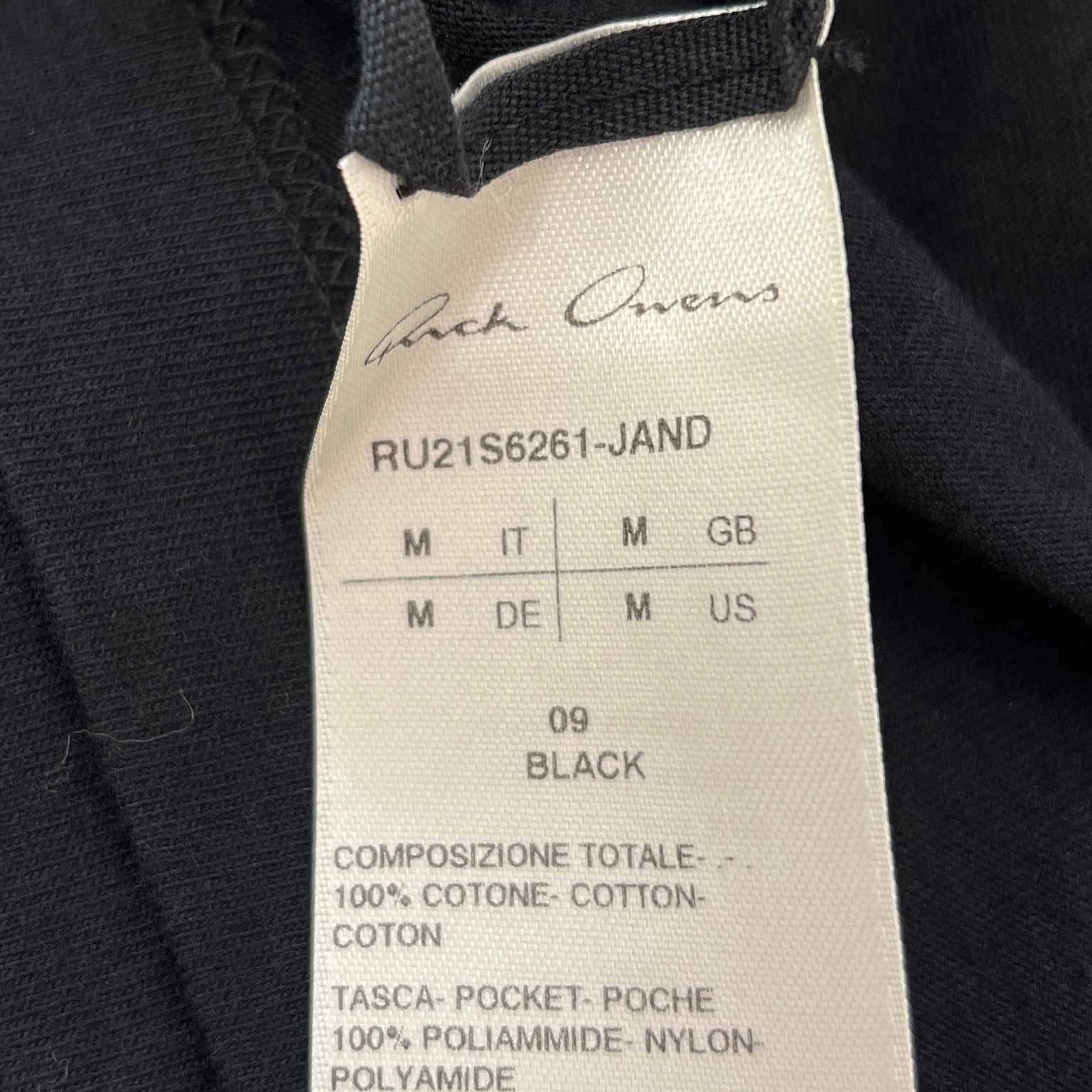 Rick Owens 2021SS Nylon Zip Pocket Long Sleeve Tee RU21S6261-JAND Size M リックオウエンス ナイロンジップポケットロングスリーブＴシャツ サイズM