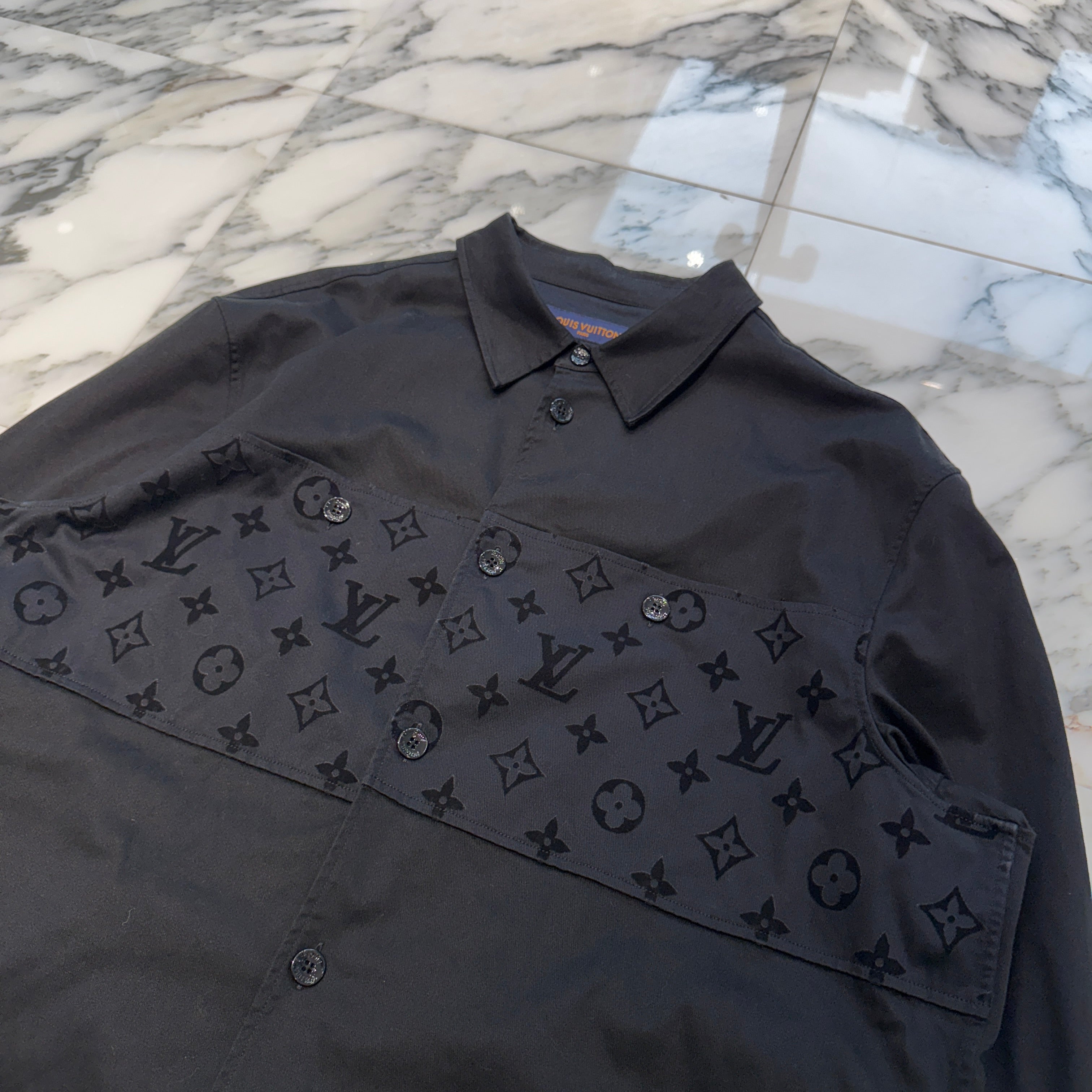 LOUIS VUITTON 2024SS Monogram Frock Casual Cotton Oversize Shirt HQB45W Size 5L ルイヴィトン モノグラムフロック カジュアルコットン オーバーサイズシャツ サイズ5L