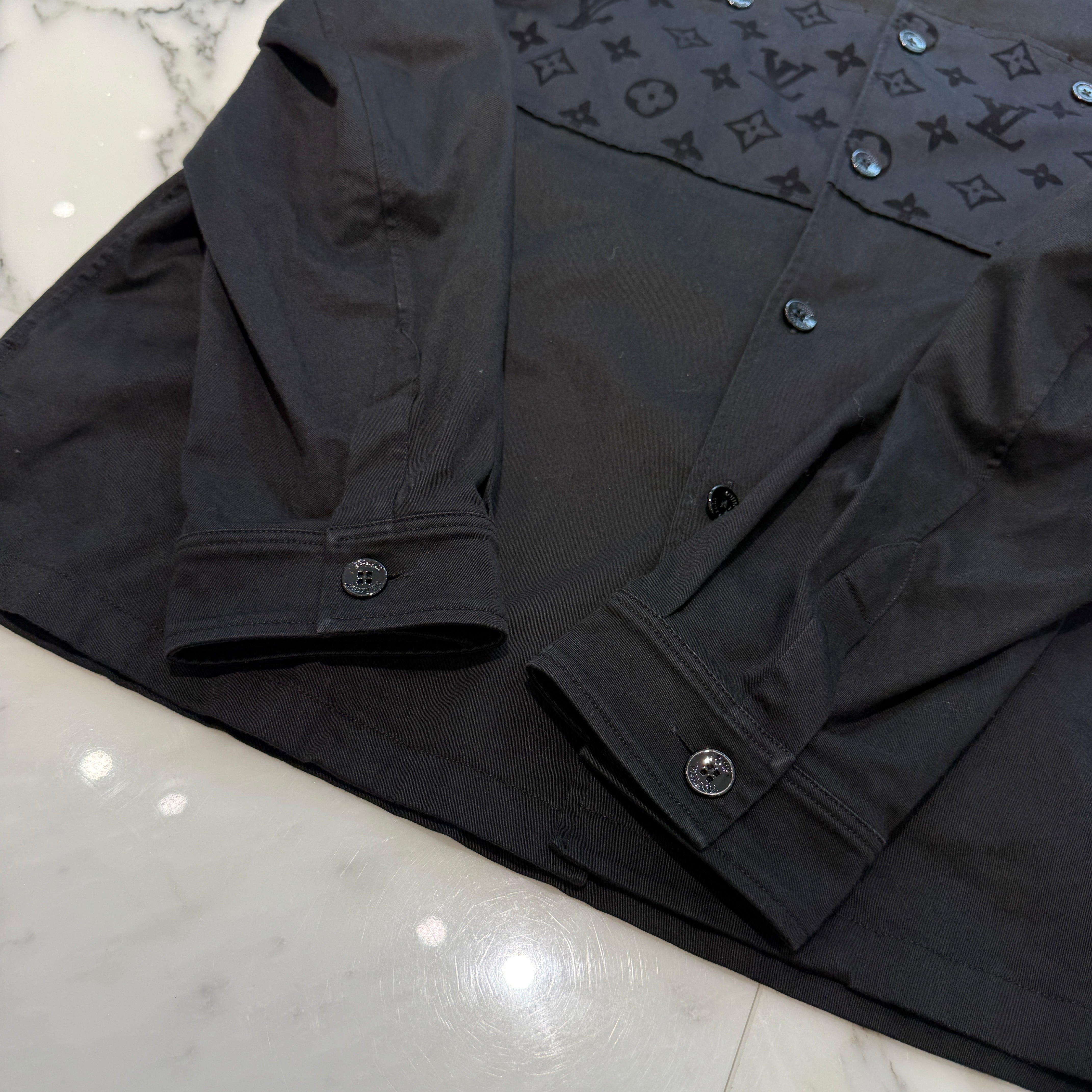 LOUIS VUITTON 2024SS Monogram Frock Casual Cotton Oversize Shirt HQB45W Size 5L ルイヴィトン モノグラムフロック カジュアルコットン オーバーサイズシャツ サイズ5L