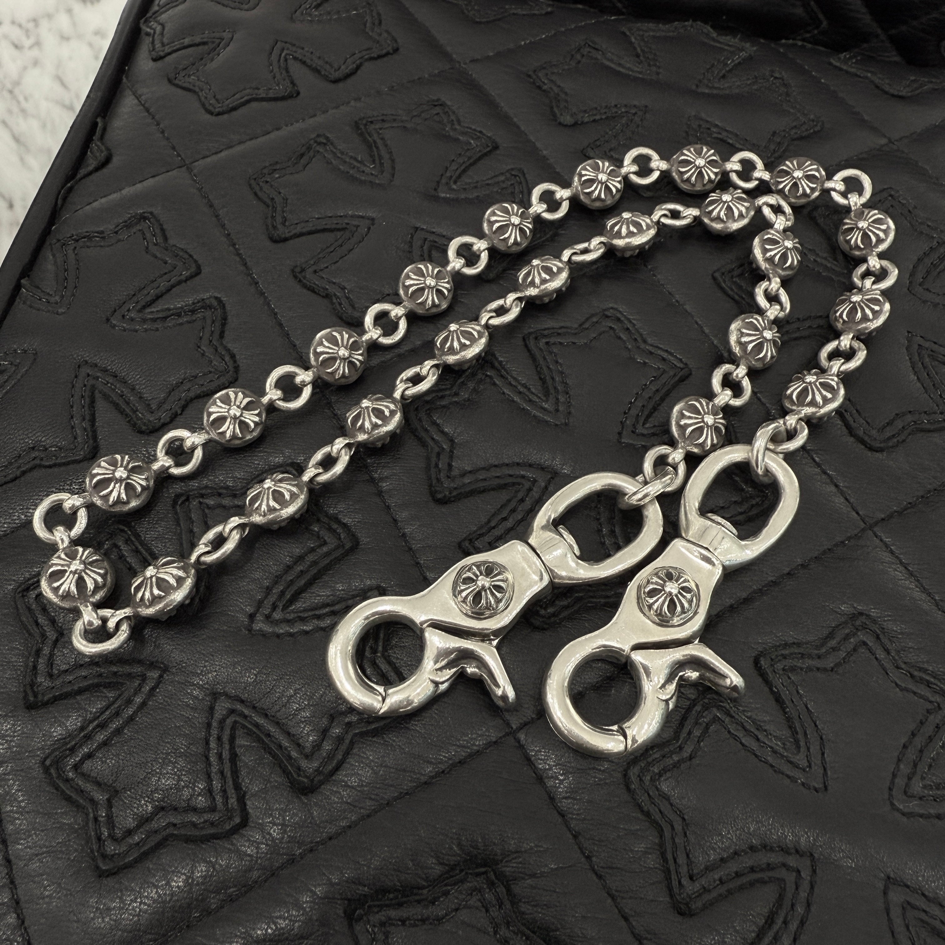 CHROME HEARTS 2CLIP Cross Ball Wallet Chain クロムハーツ 2