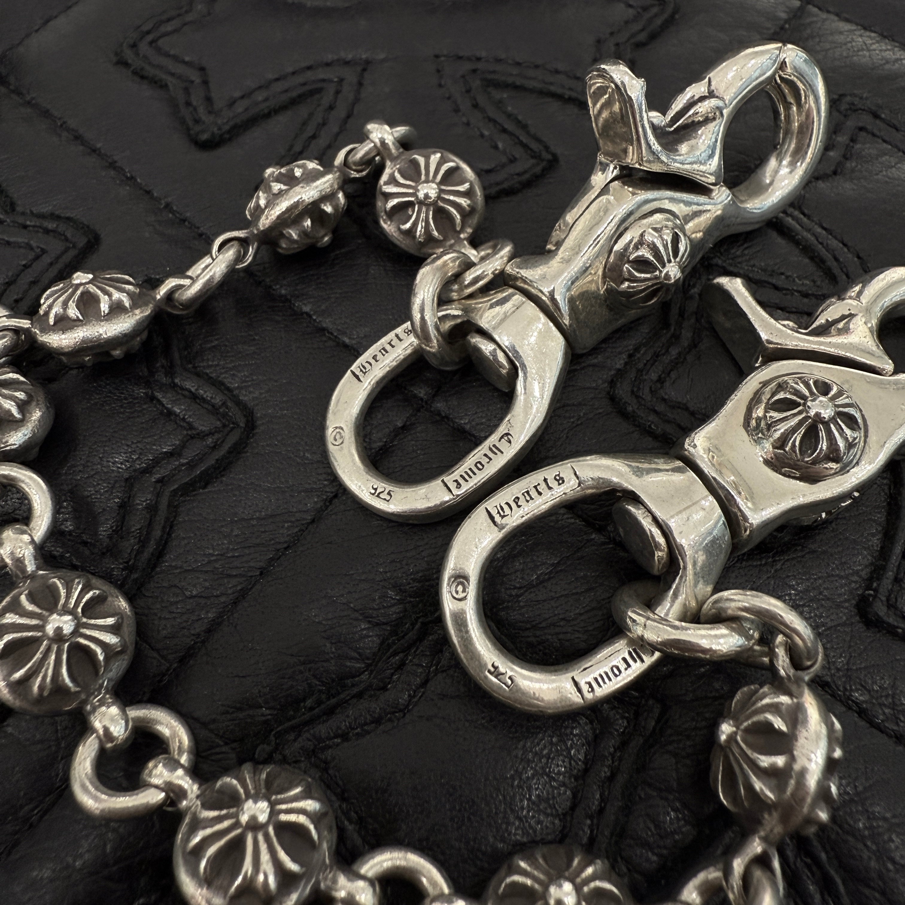 CHROME HEARTS 2CLIP Cross Ball Wallet Chain クロムハーツ 2クリップ