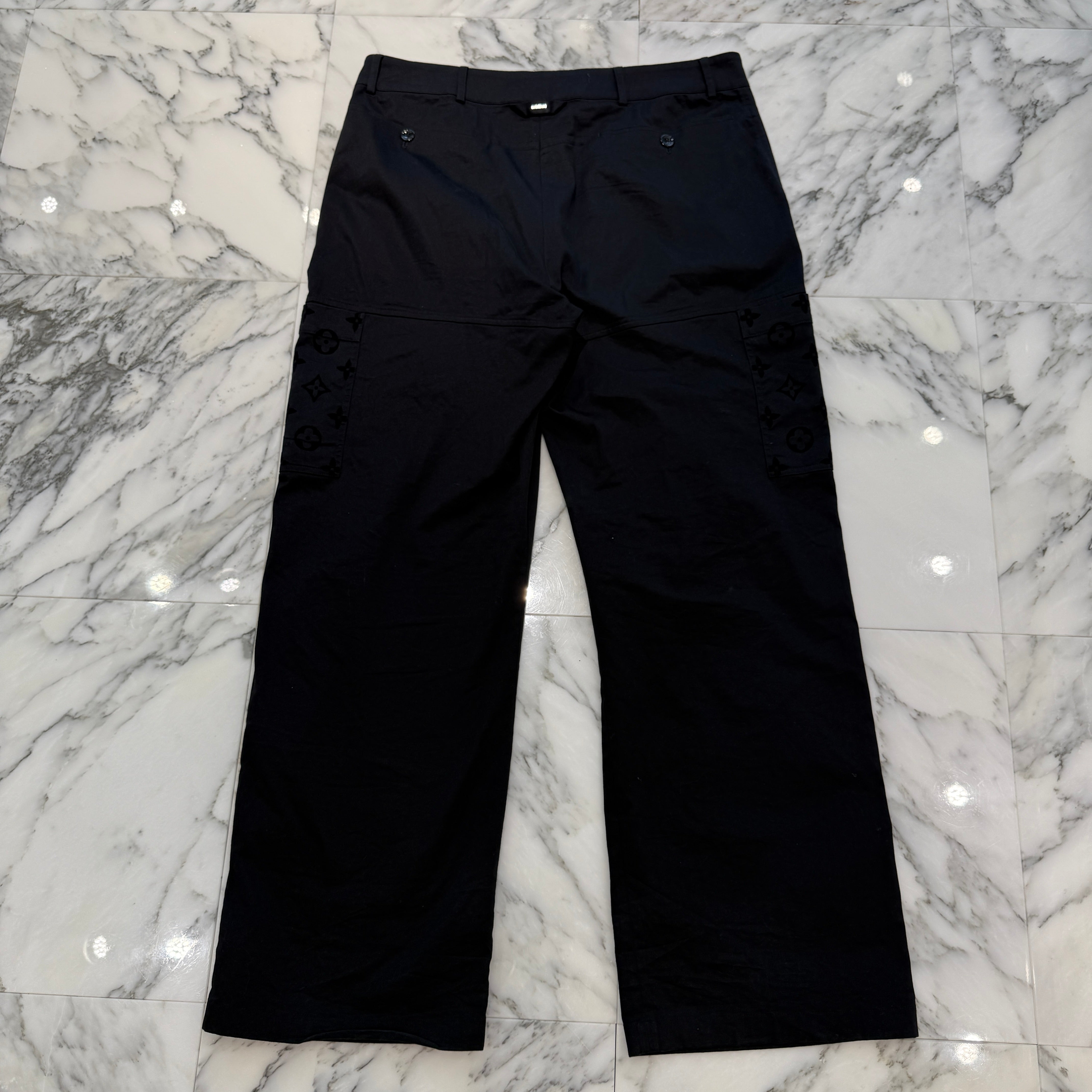 LOUIS VUITTON 2024SS Monogram Pocket Cotton Work Pants HQP45W Size 56 ルイヴィトン モノグラムポケット コットンワークパンツ サイズ56