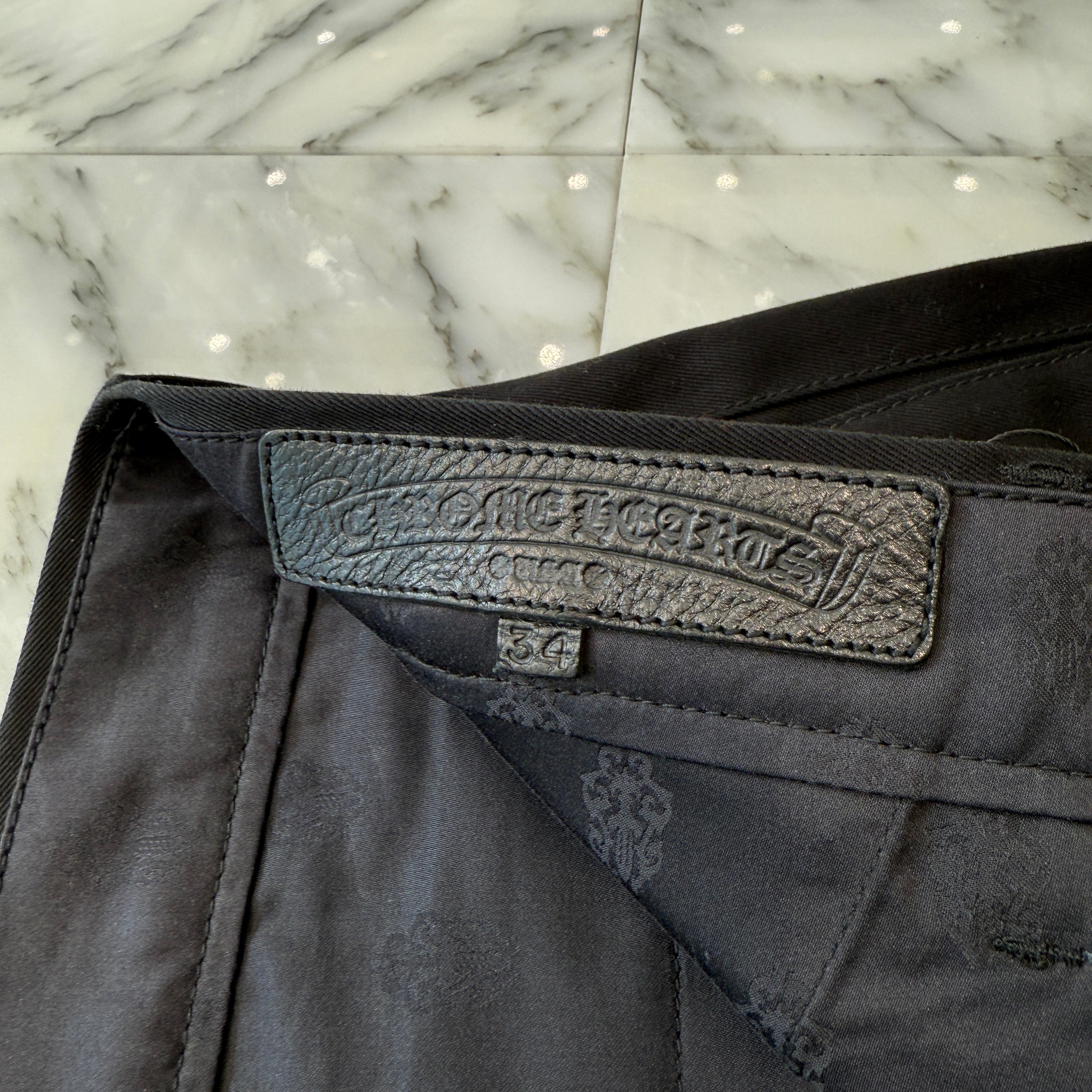 CHROME HEARTS Camouflage Cemetery Leather Cross Patch Chino Pants Size 34 クロムハーツ カモフラージュ セメタリー レザークロスパッチ チノパンツ サイズ34