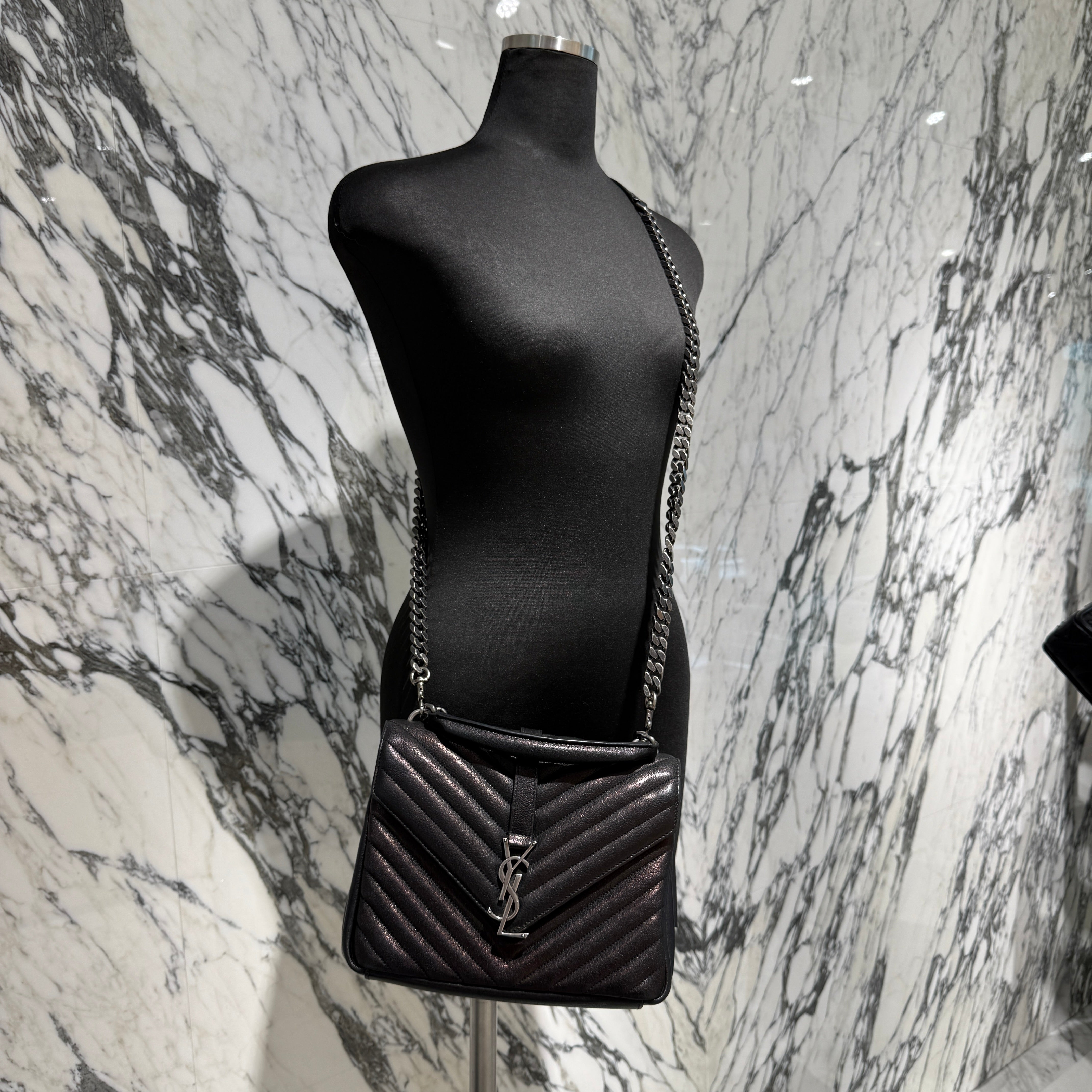 SAINT LAURENT PARIS College Lamb Skin Leather Shoulder Bag サンローランパリ カレッジ ラムスキン レザー ショルダーバッグ