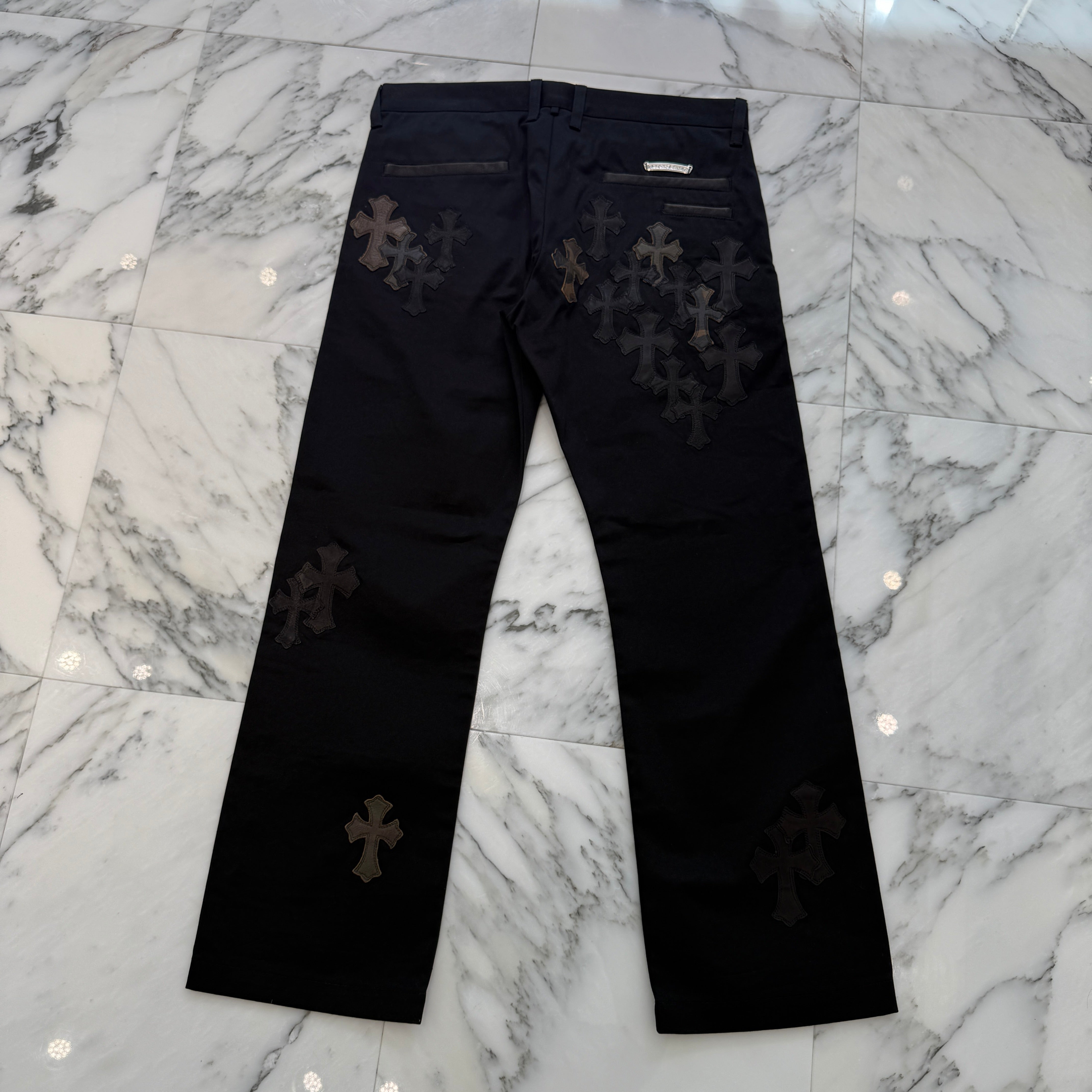 CHROME HEARTS Camouflage Cemetery Leather Cross Patch Chino Pants Size 34 クロムハーツ カモフラージュ セメタリー レザークロスパッチ チノパンツ サイズ34