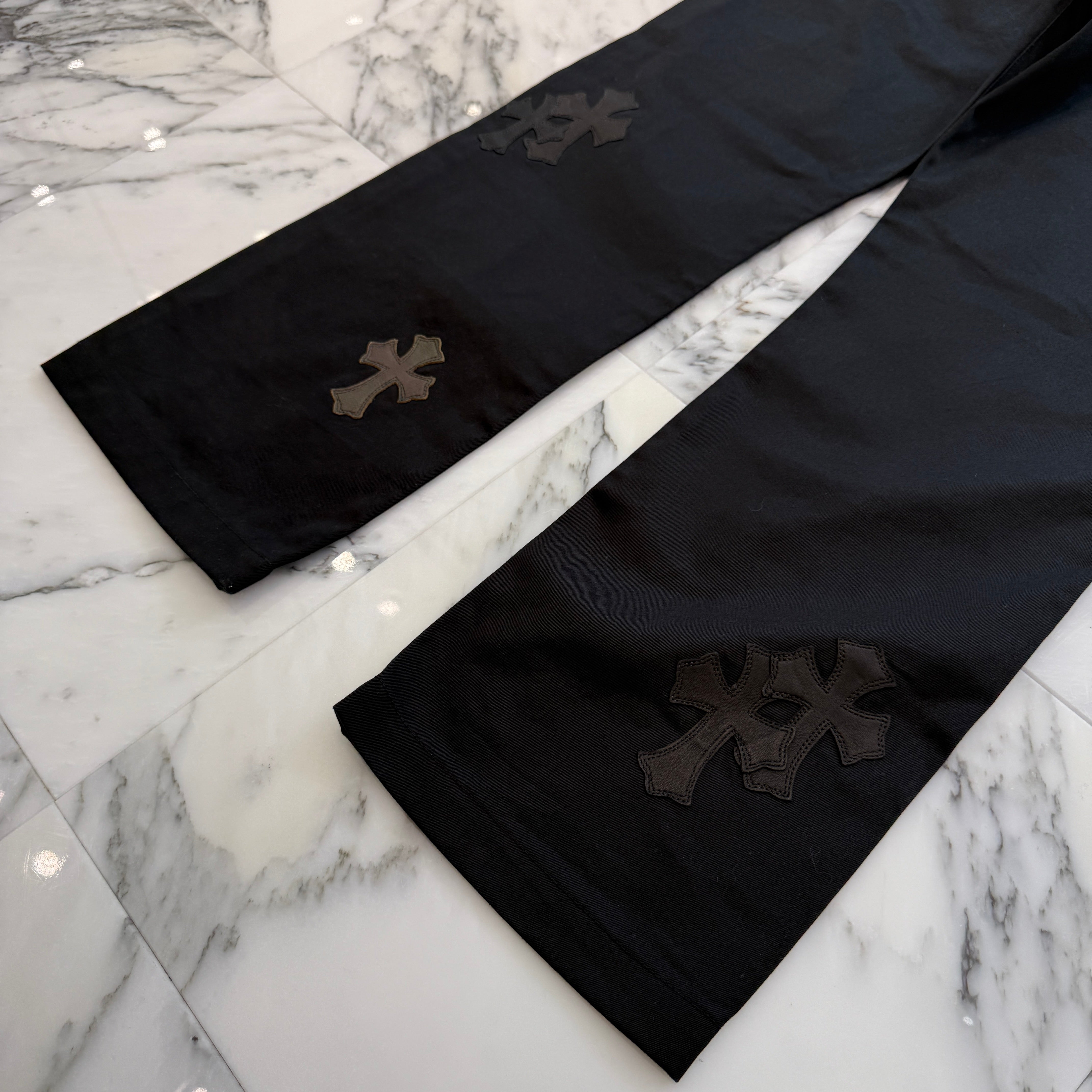 CHROME HEARTS Camouflage Cemetery Leather Cross Patch Chino Pants Size 34 クロムハーツ カモフラージュ セメタリー レザークロスパッチ チノパンツ サイズ34