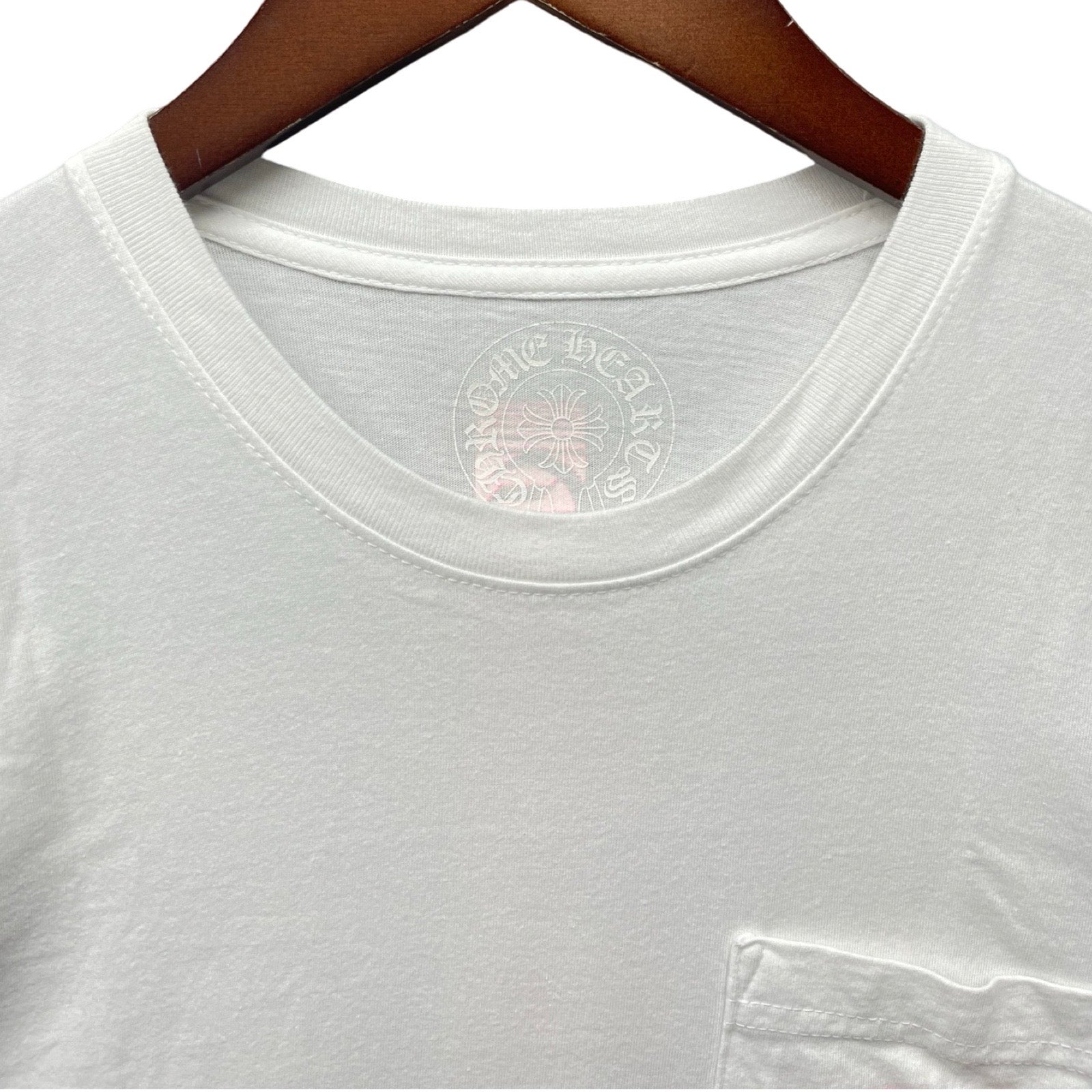 CHROME HEARTS Pink Made In Hollywood Vertical Logo Tee Size S