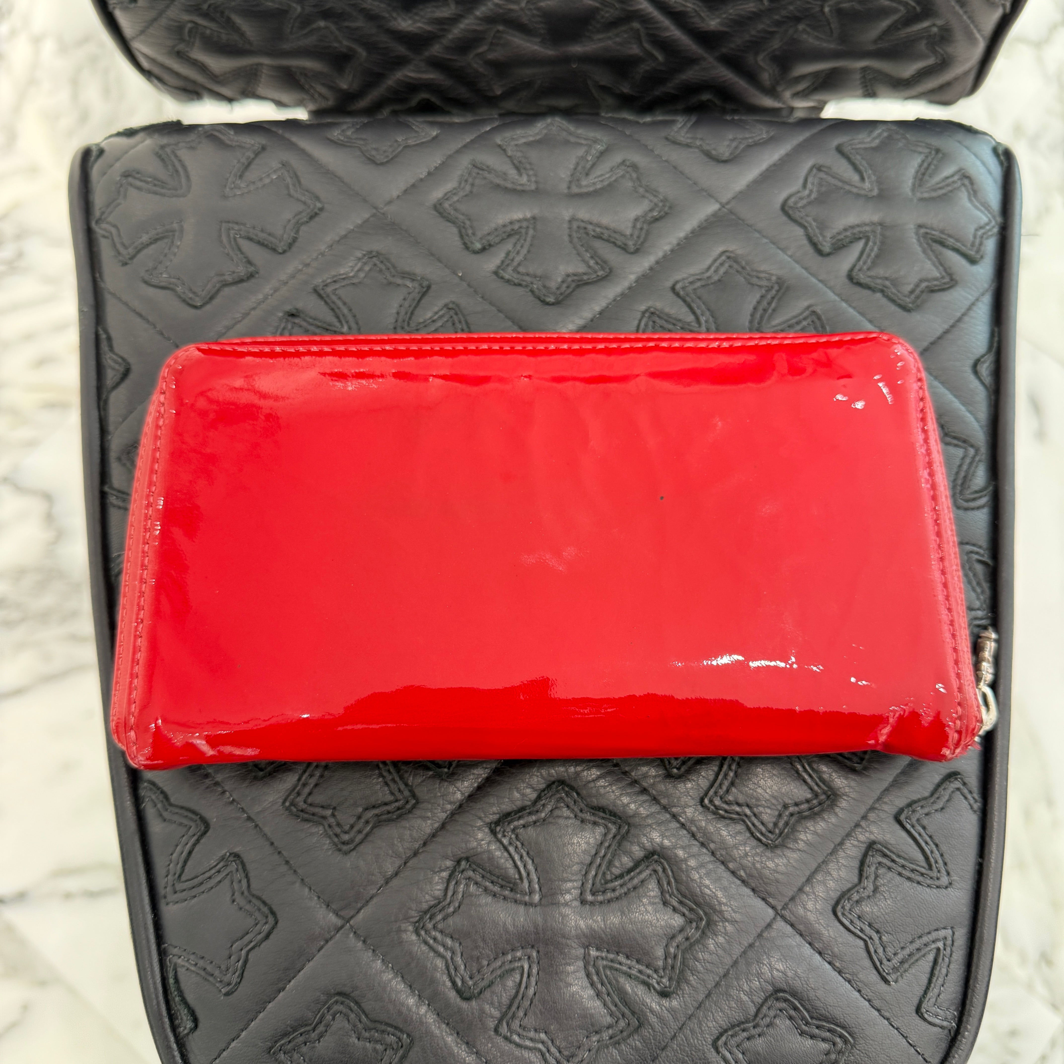 CHROME HEARTS Patent Leather REC F ZIP #2 WALLET クロムハーツ パテントレザー レック Fジップ ウォレット