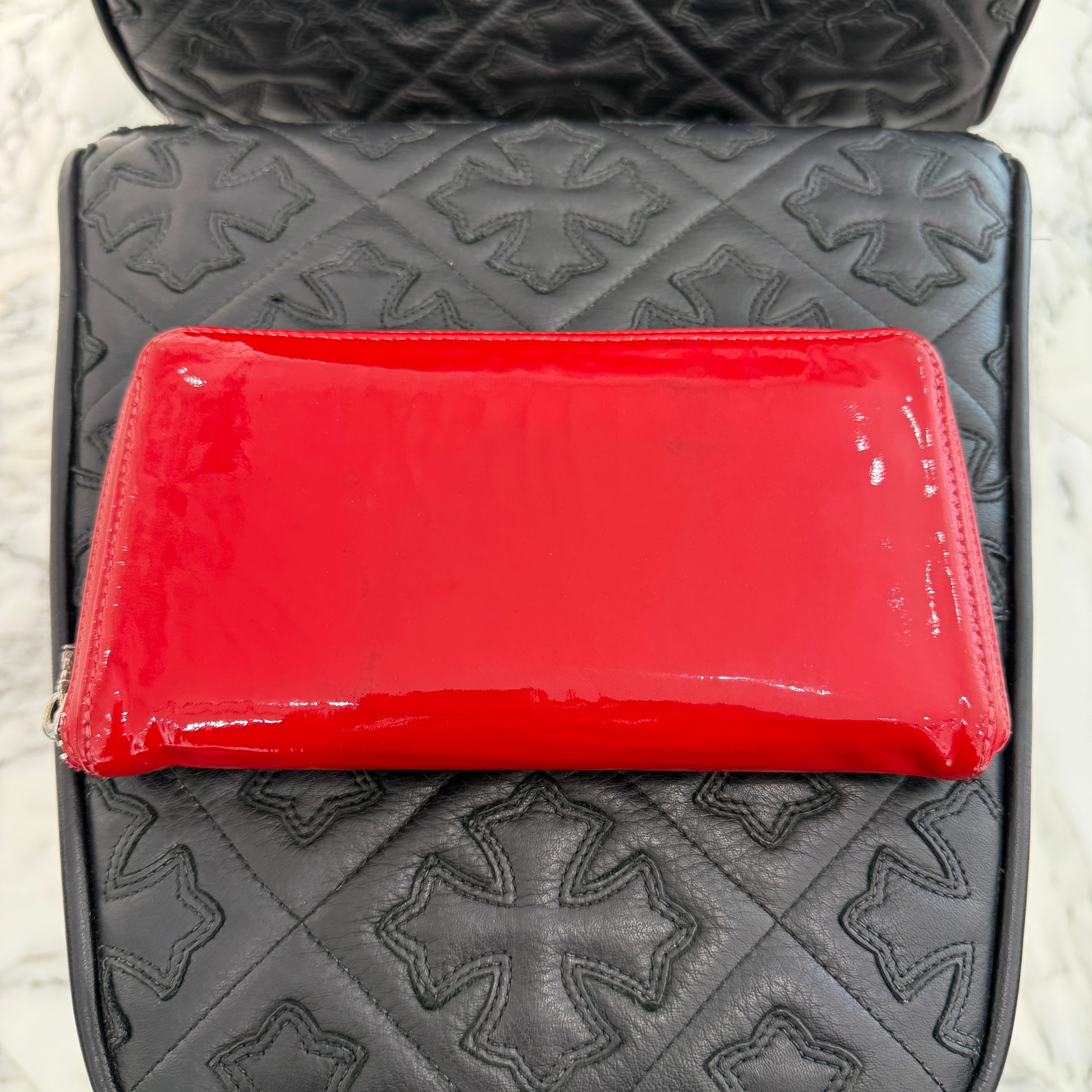 CHROME HEARTS Patent Leather REC F ZIP #2 WALLET クロムハーツ パテントレザー レック Fジップ ウォレット