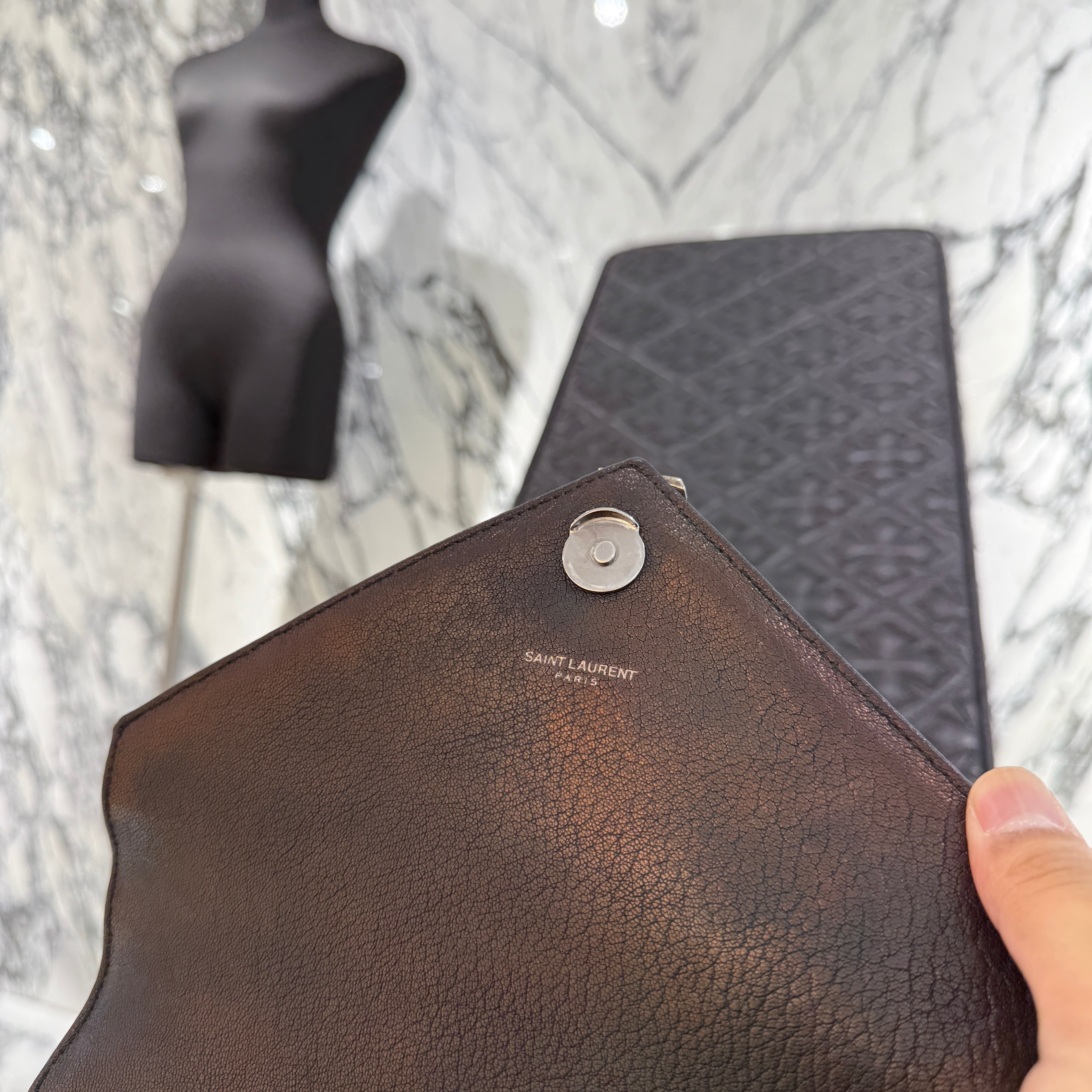 SAINT LAURENT PARIS College Lamb Skin Leather Shoulder Bag サンローランパリ カレッジ ラムスキン レザー ショルダーバッグ