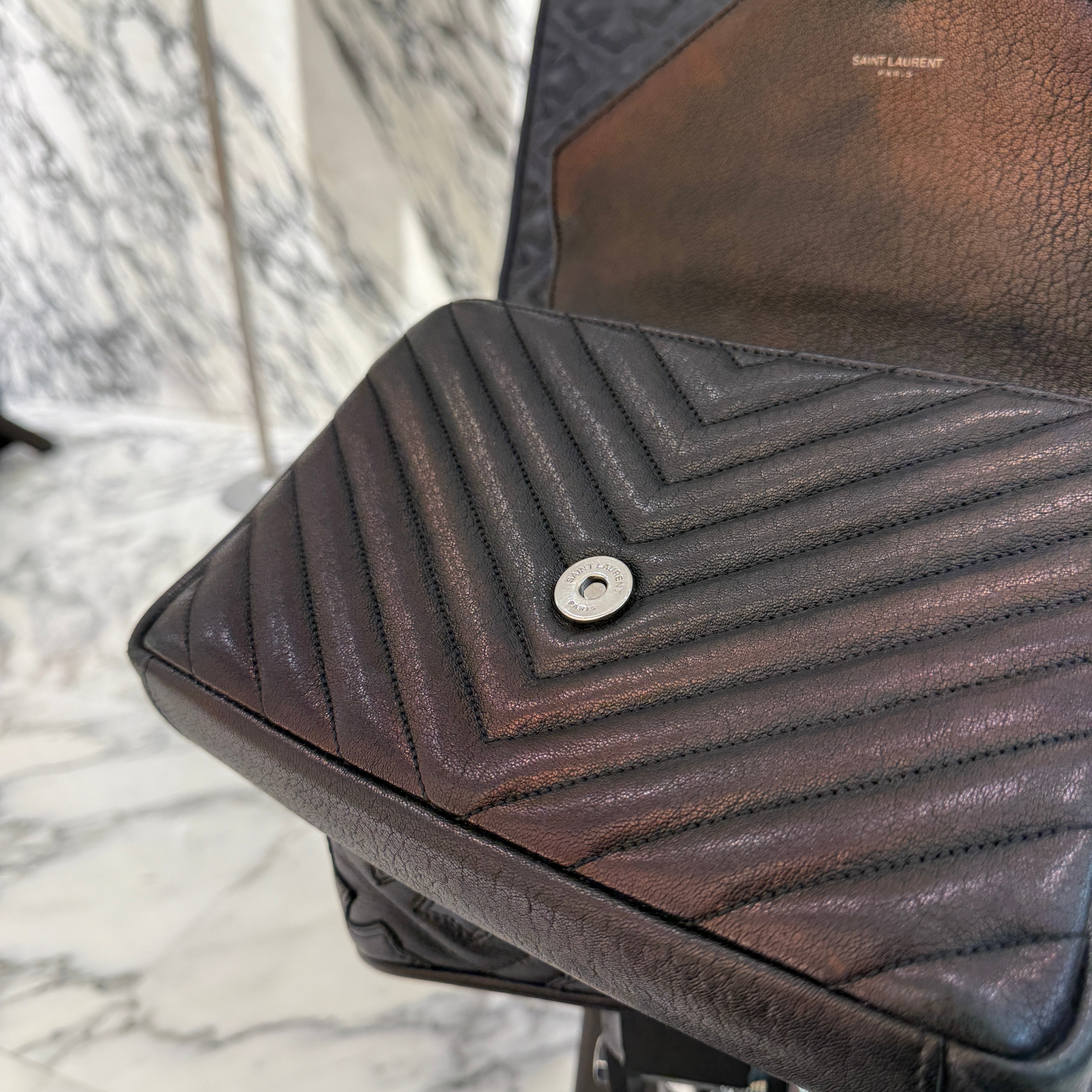 SAINT LAURENT PARIS College Lamb Skin Leather Shoulder Bag サンローランパリ カレッジ ラムスキン レザー ショルダーバッグ