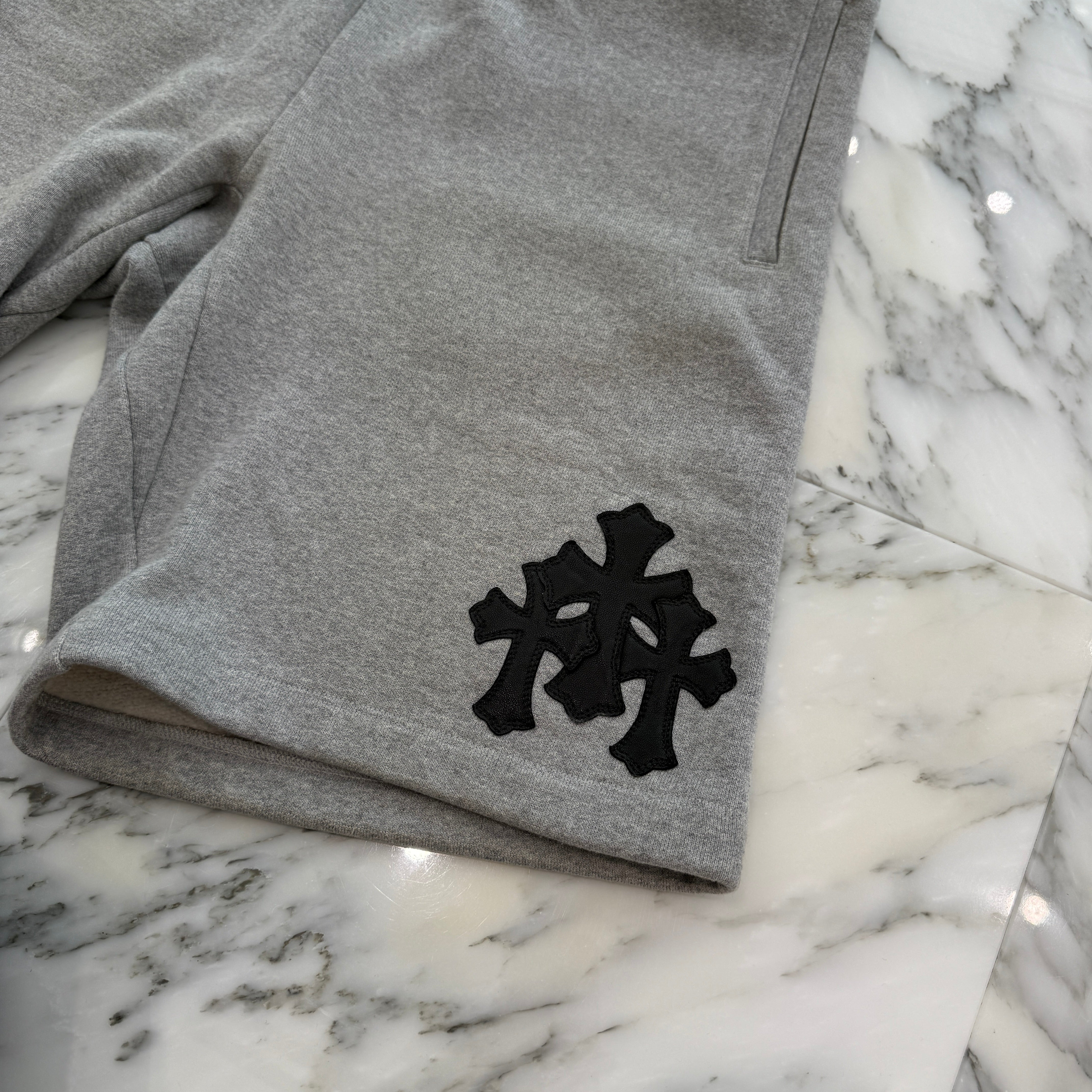 CHROME HEARTS Y NOT 3 Cemetery Cross Patch Sweat Shorts Size L クロムハーツ ワイノット 3 セメタリー クロスパッチ スウェットショーツ サイズL