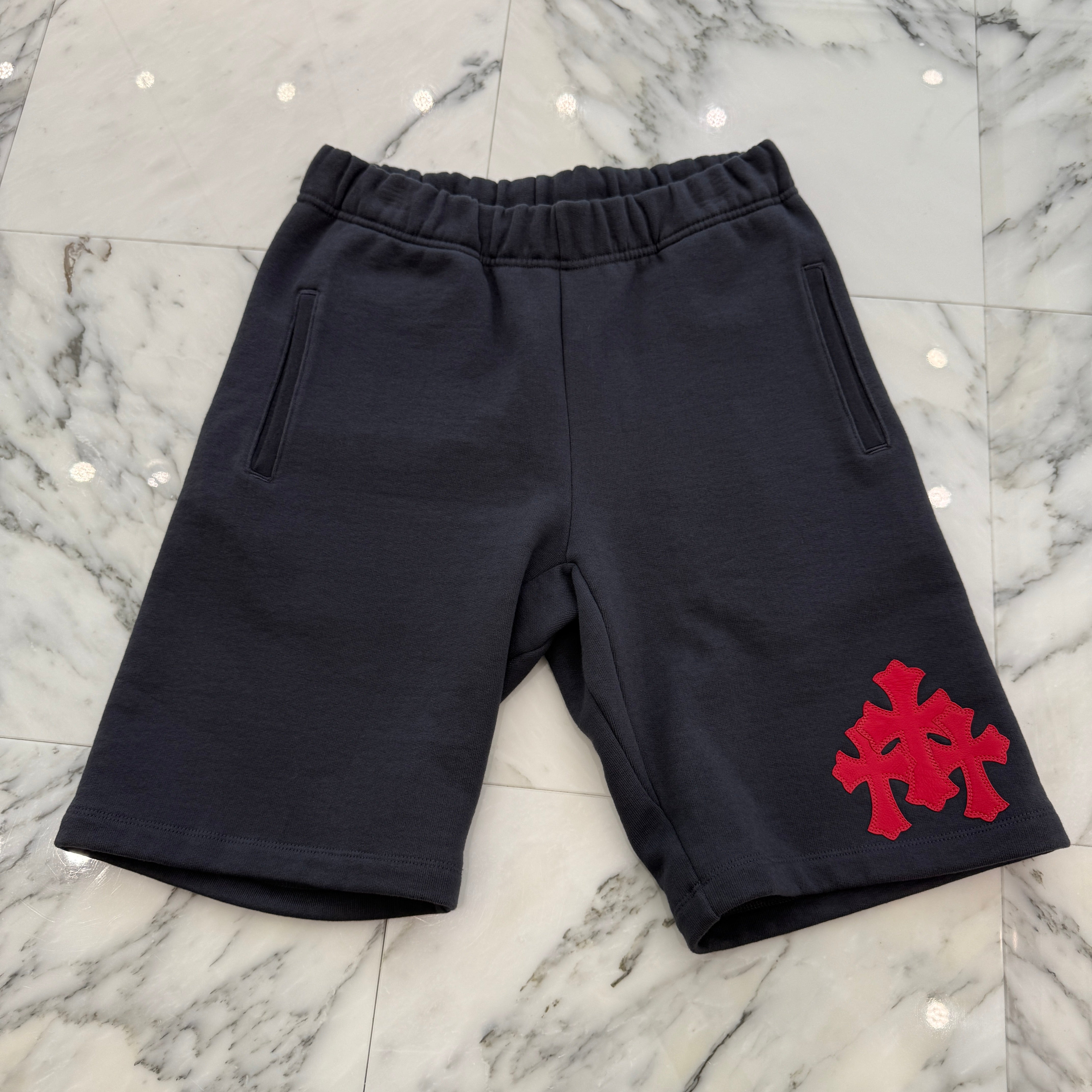 CHROME HEARTS GRP Y NOT 3 Cemetery Cross Patch Sweat Shorts Size S クロムハーツ GRP ワイノット 3 セメタリー クロスパッチ スウェットショーツ サイズS