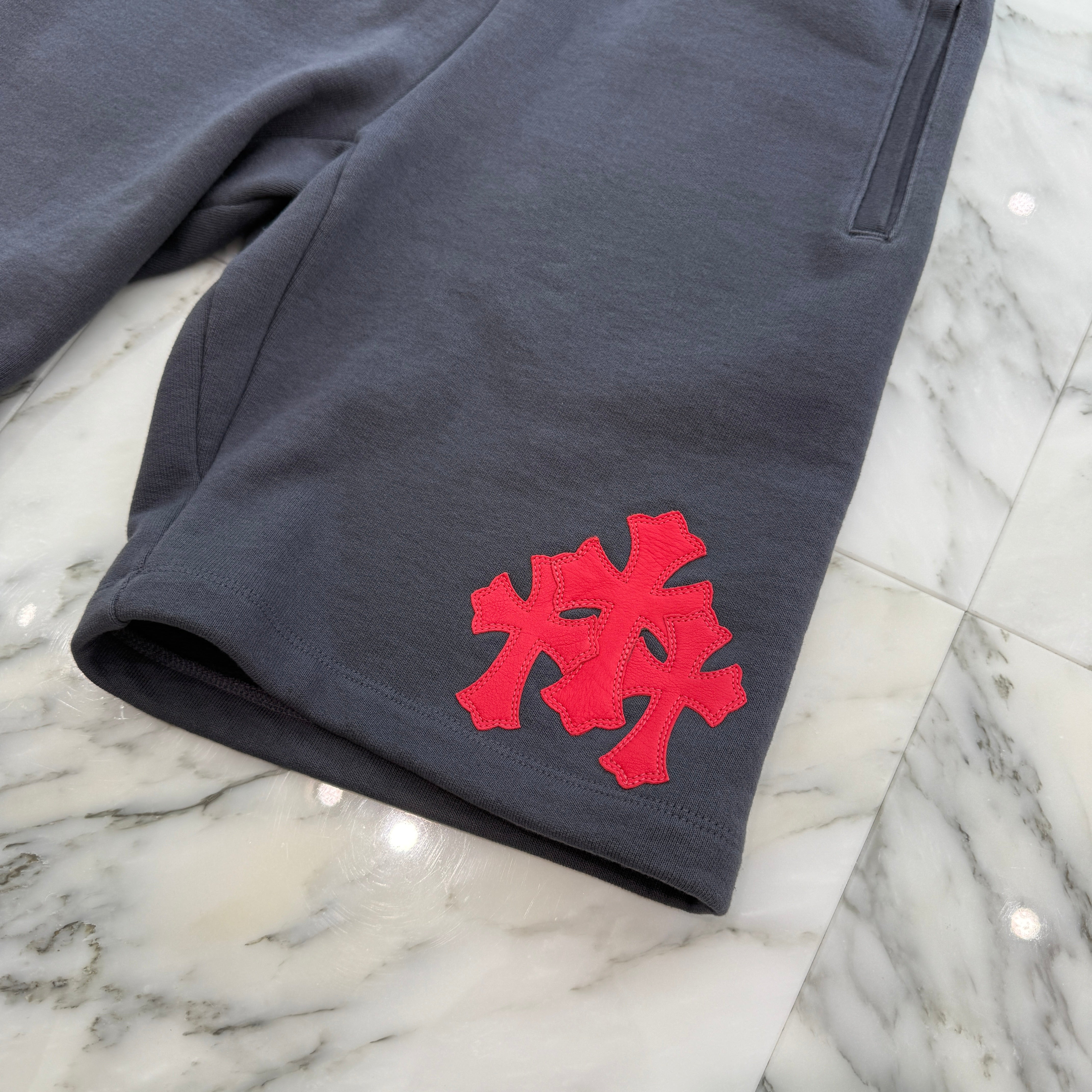 CHROME HEARTS GRP Y NOT 3 Cemetery Cross Patch Sweat Shorts Size S クロムハーツ GRP ワイノット 3 セメタリー クロスパッチ スウェットショーツ サイズS