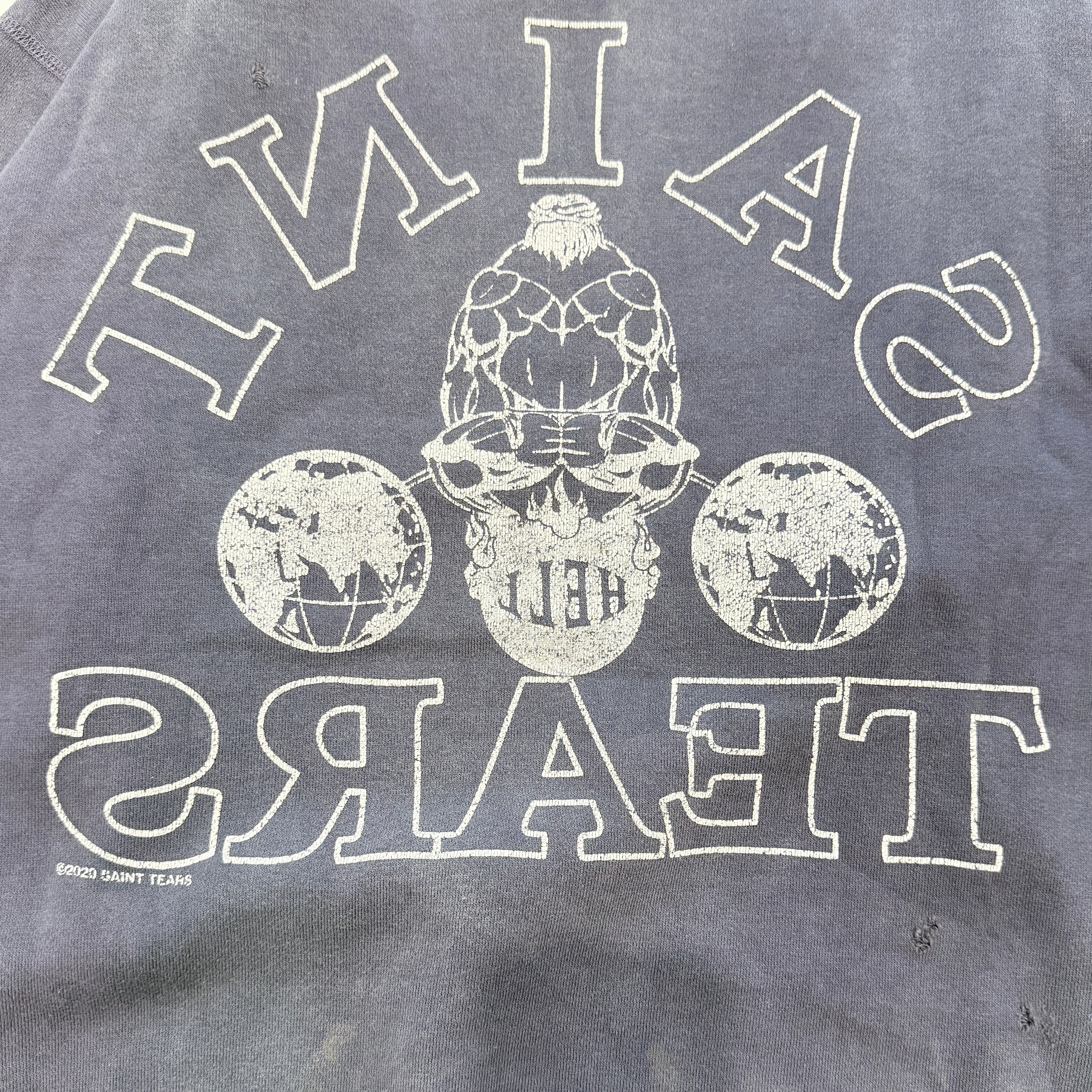 SAINT Mxxxxxx × DENIM TEARS 2021SS VINTAGE CREWNECK SWEAT SHIRT SM-S21-0000-048 Size L セントマイケル × デニムティアーズ ヴィンテージ クルーネック スウェットシャツ サイズL