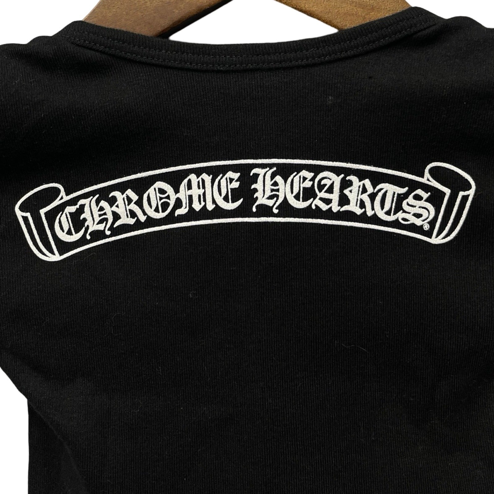 CHROME HEARTS Scroll Label Logo Baby Long Sleeve Tee Size 6MONNTHS（52/40）