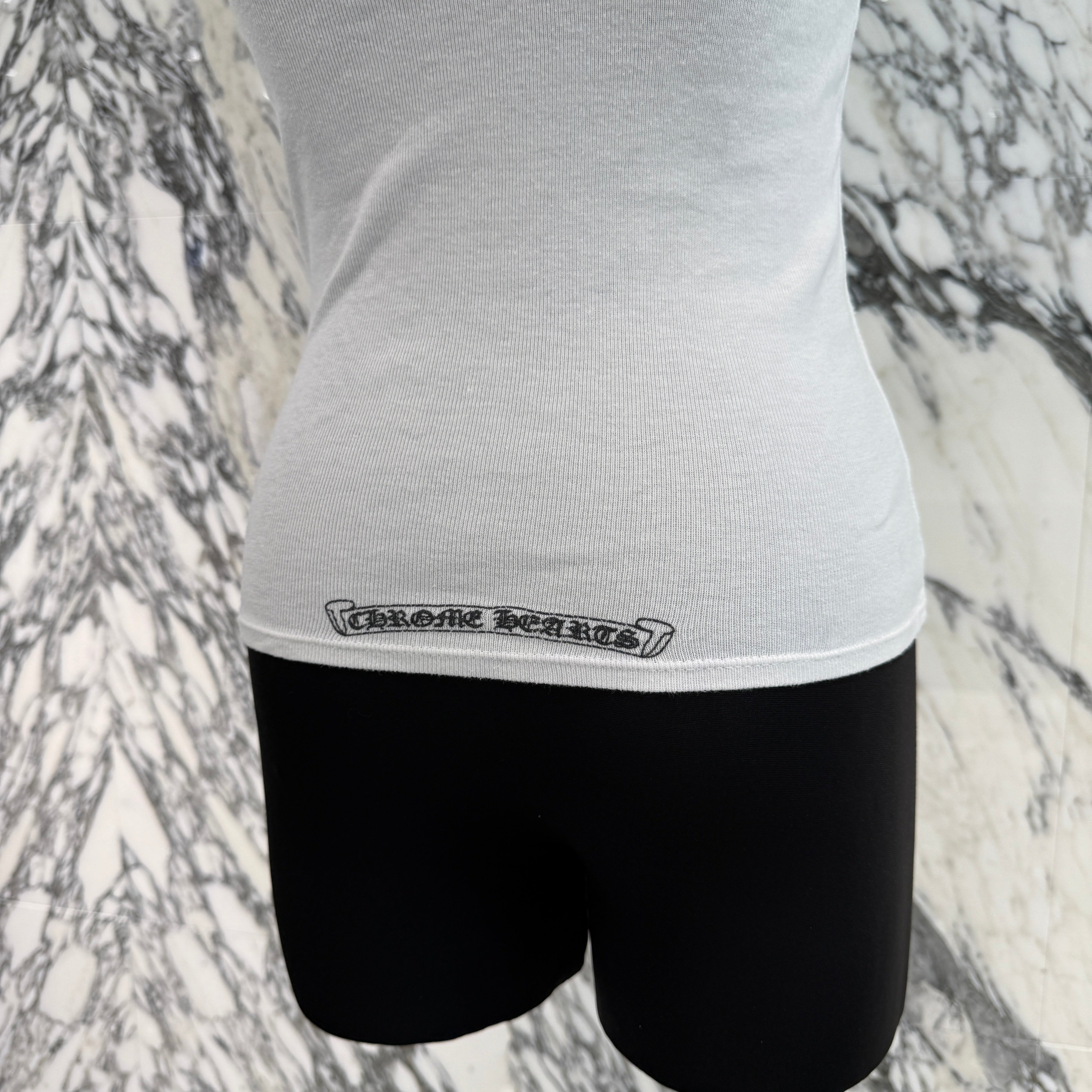 CHROME HEARTS CH Cross Print Short Camisole Top クロムハーツ CHクロス ショート キャミソールトップ