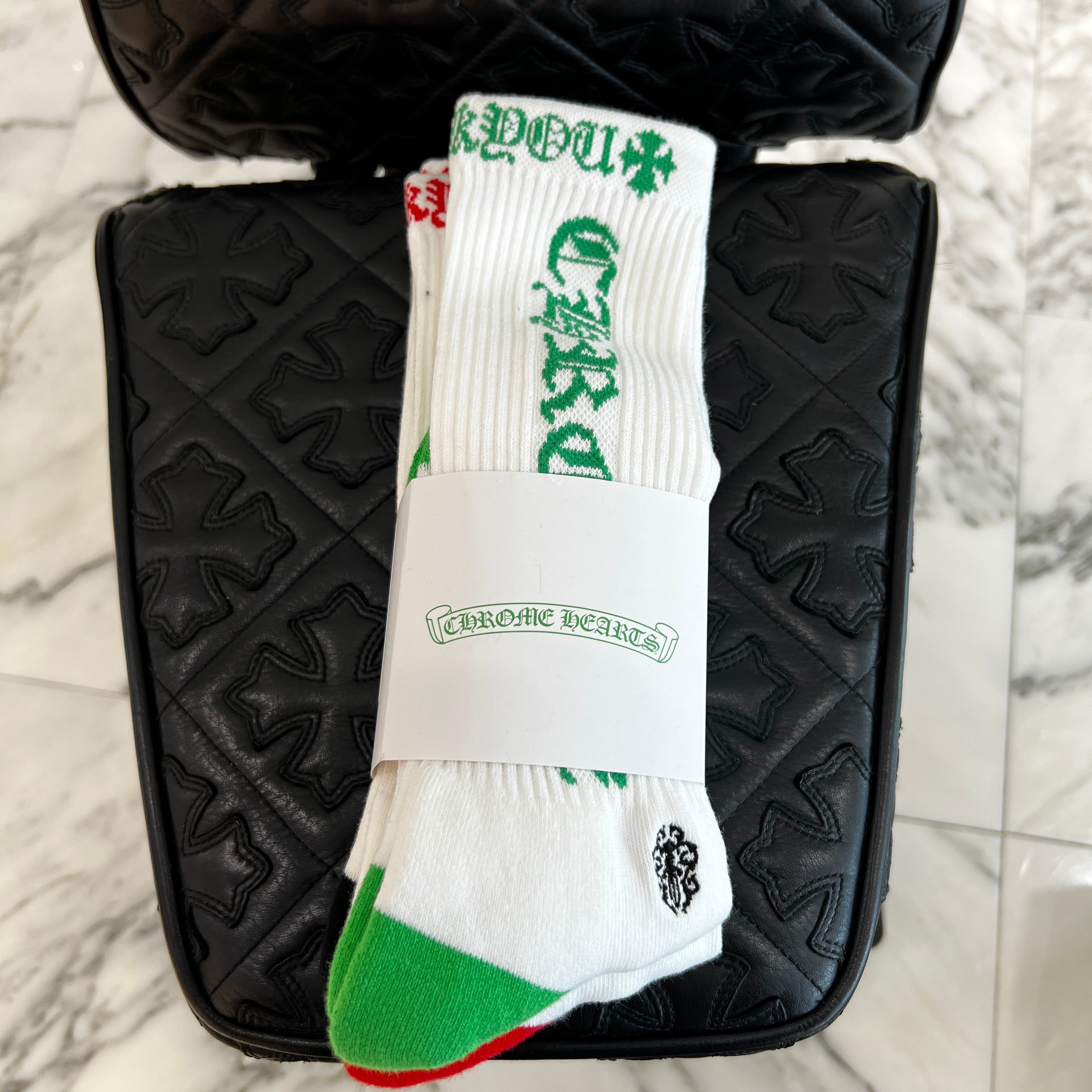 CHROME HEARTS Vine Dagger Embroidery Fuck You Socks ×3 Size S (23-25cm) クロムハーツ ヴァインダガー刺繍 ファックユーロゴ ソックス ×3 サイズ S (23-25cm)