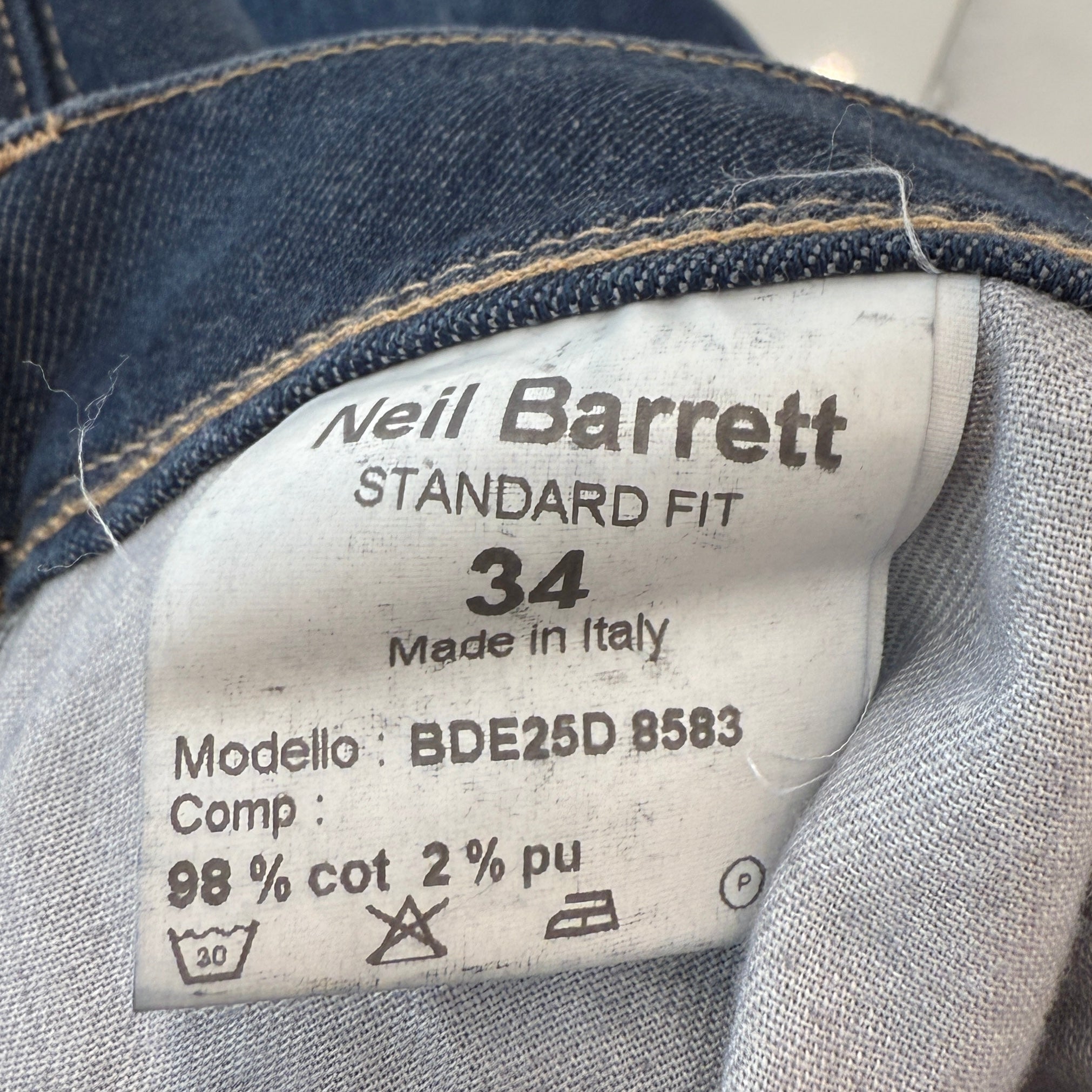 NEIL BARRETT Stretch Straight Denim BDE25D 8583 Size 34 ニールバレット ストレッチ ストレートデニム サイズ34