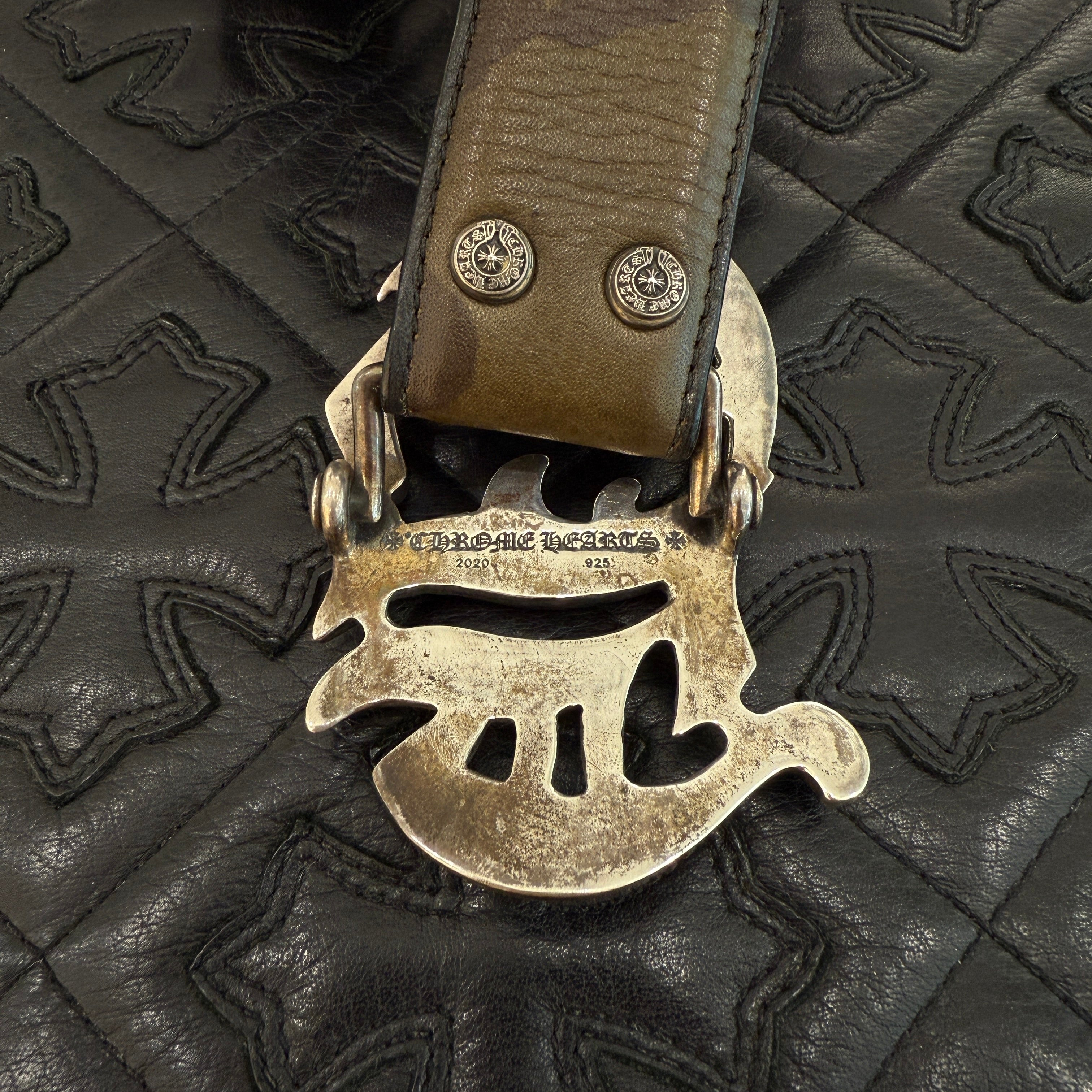 CHROME HEARTS Camo CH Logo Buckle CH Plus Leather Belt Size 32 クロムハーツ カモ CHロゴ バックル CHプラス装飾 レザーベルト サイズ32