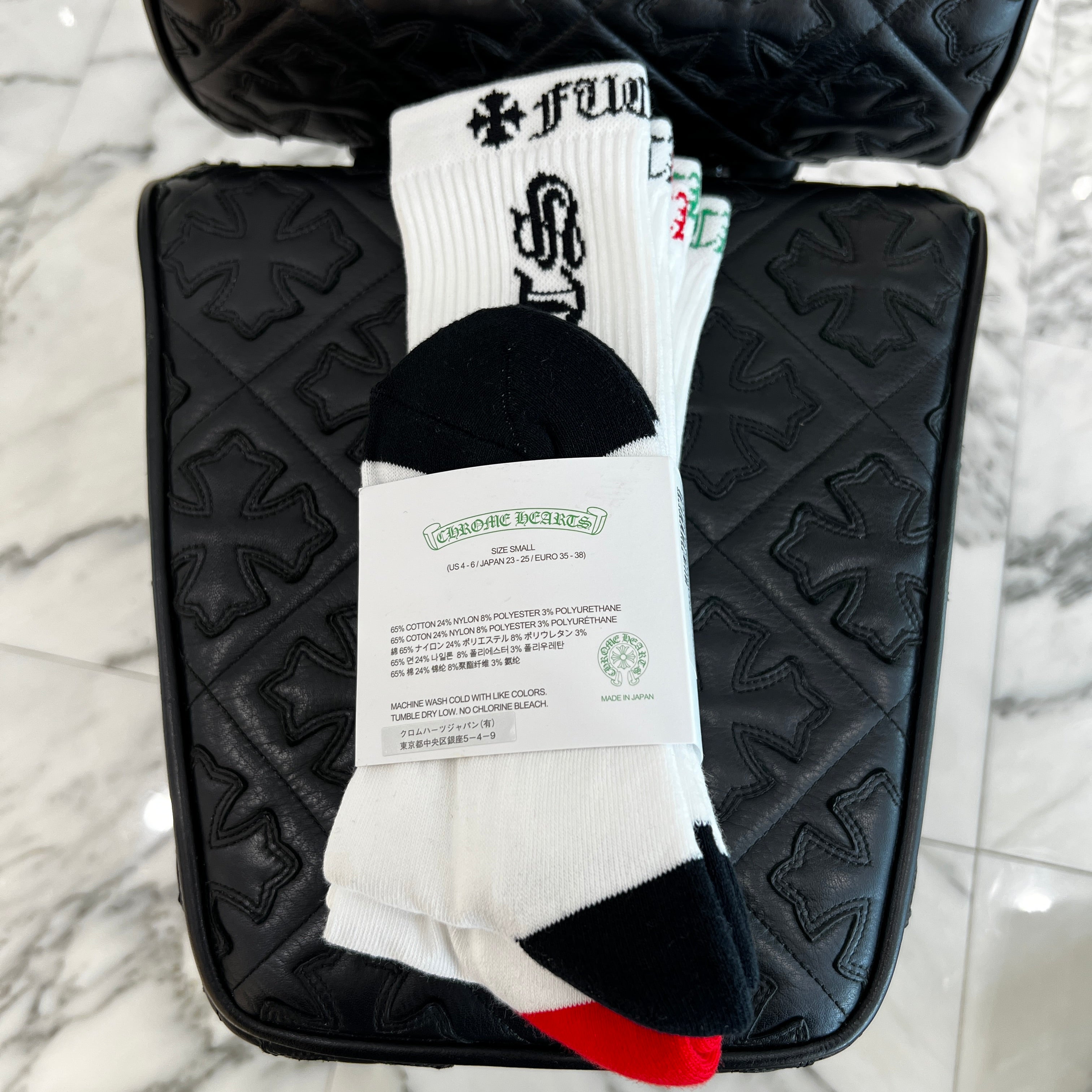 CHROME HEARTS Vine Dagger Embroidery Fuck You Socks ×3 Size S (23-25cm) クロムハーツ ヴァインダガー刺繍 ファックユーロゴ ソックス ×3 サイズ S (23-25cm)