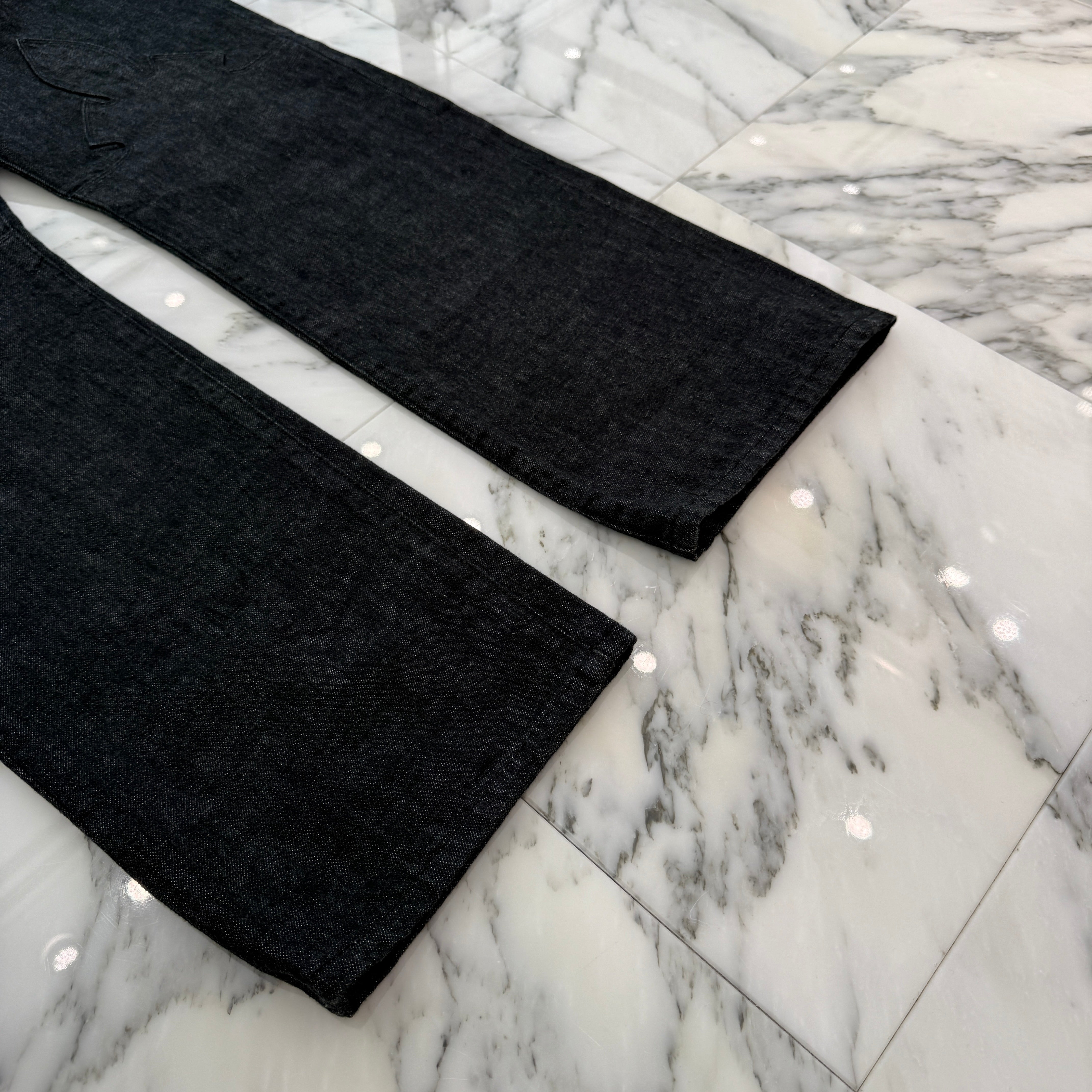 CHROME HEARTS Flare Knee Star Leather Patch Denim Pants Size 36 クロムハーツ フレアニー スターレザーパッチ デニムパンツ サイズ36