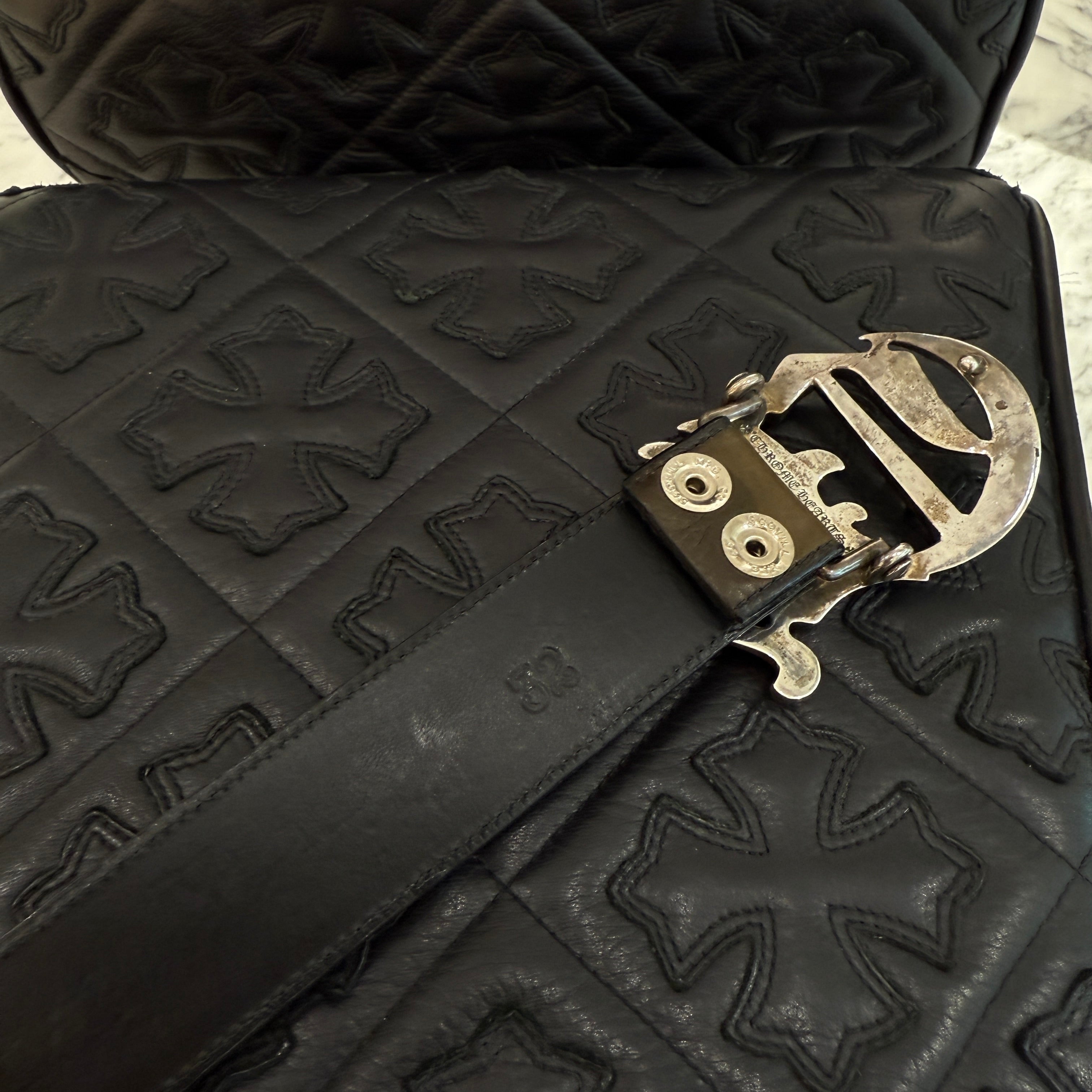 CHROME HEARTS Camo CH Logo Buckle CH Plus Leather Belt Size 32 クロムハーツ カモ CHロゴ バックル CHプラス装飾 レザーベルト サイズ32