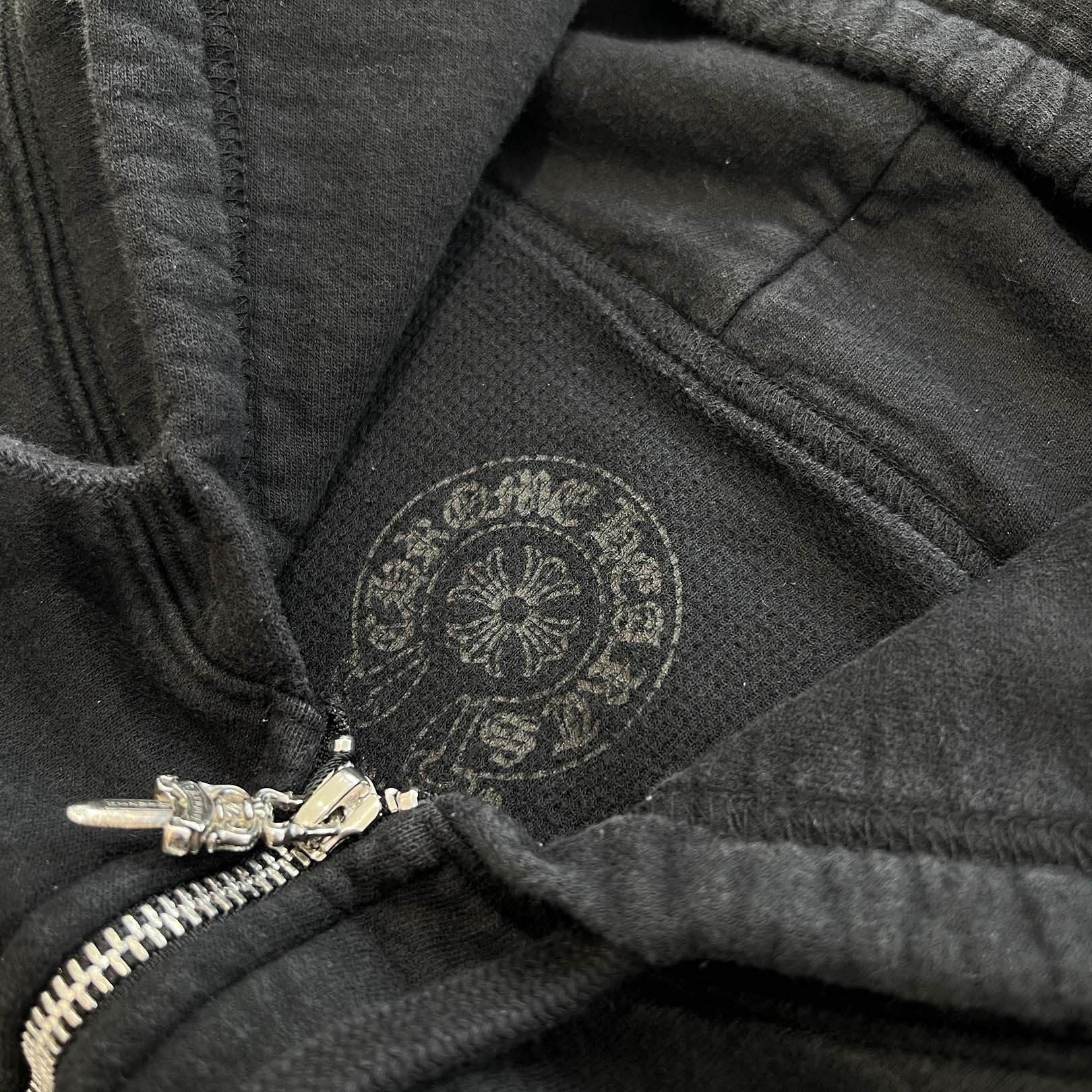 CHROME HEARTS Floral Cross Horseshoe Hooded FUCK YOU Zip Up Hoodie Size XL クロムハーツ フローラルクロス ホースシュー フーデッド ファックユー ジップアップフーディ サイズXL