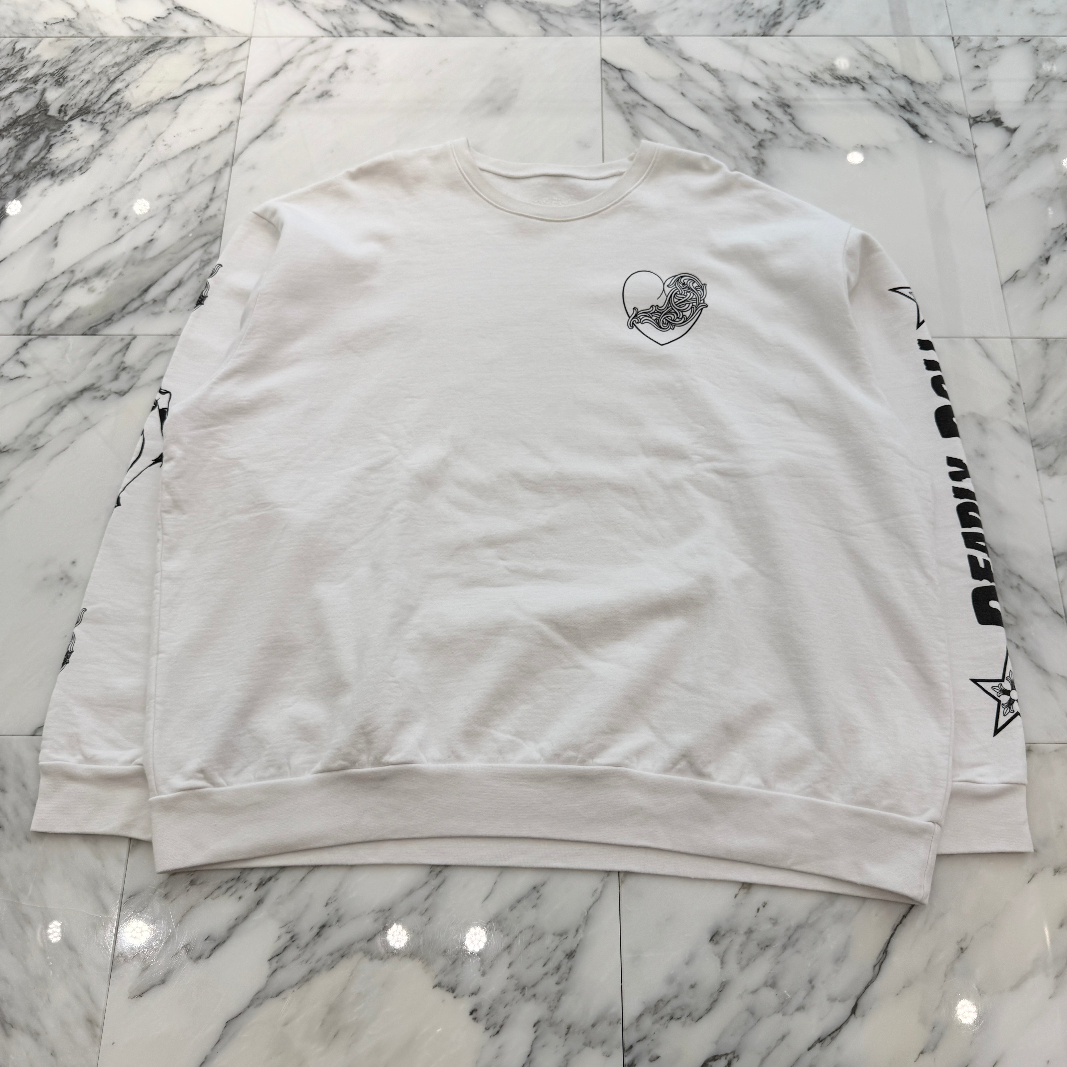 CHROME HEARTS × DEADLLY DOLL Viny Heart Crew Neck Sweat Shirt Size XL クロムハーツ × デッドリードール ヴィニーハート クルーネックスウェットシャツ サイズXL