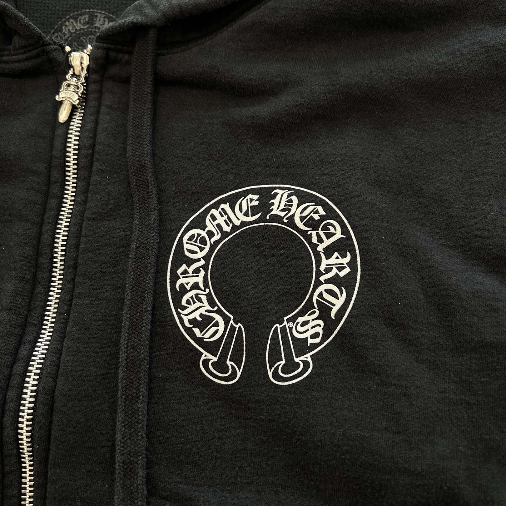 CHROME HEARTS Floral Cross Horseshoe Hooded FUCK YOU Zip Up Hoodie Size XL クロムハーツ フローラルクロス ホースシュー フーデッド ファックユー ジップアップフーディ サイズXL