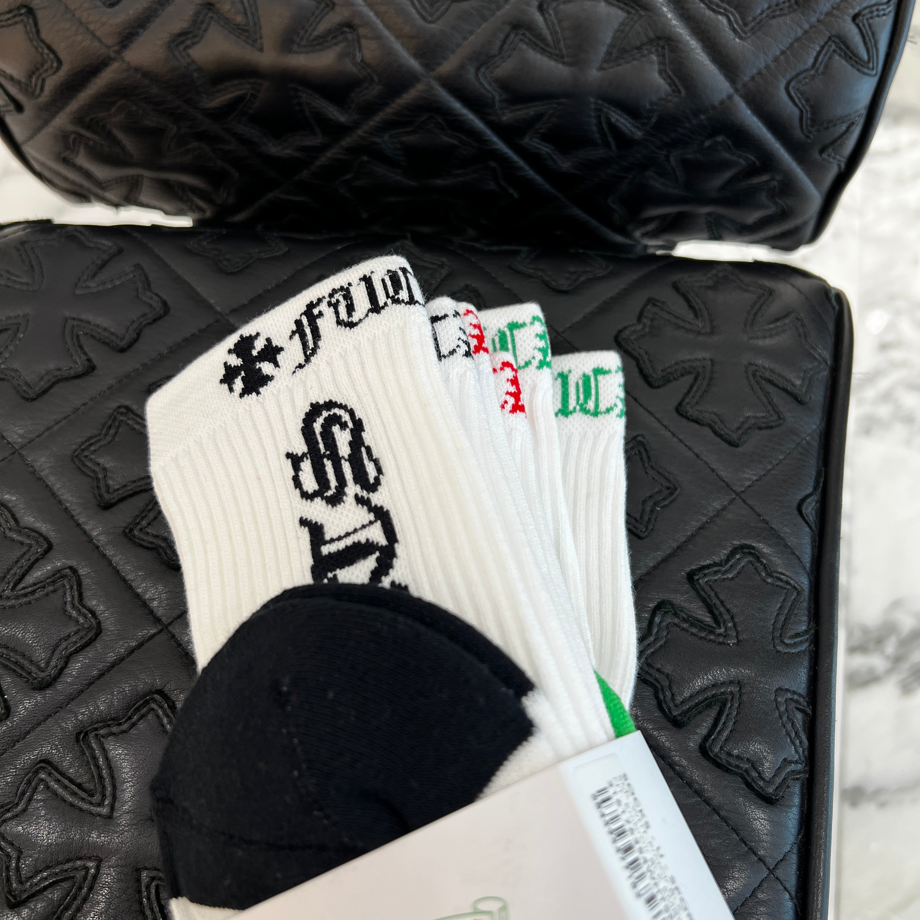 CHROME HEARTS Vine Dagger Embroidery Fuck You Socks ×3 Size S (23-25cm) クロムハーツ ヴァインダガー刺繍 ファックユーロゴ ソックス ×3 サイズ S (23-25cm)