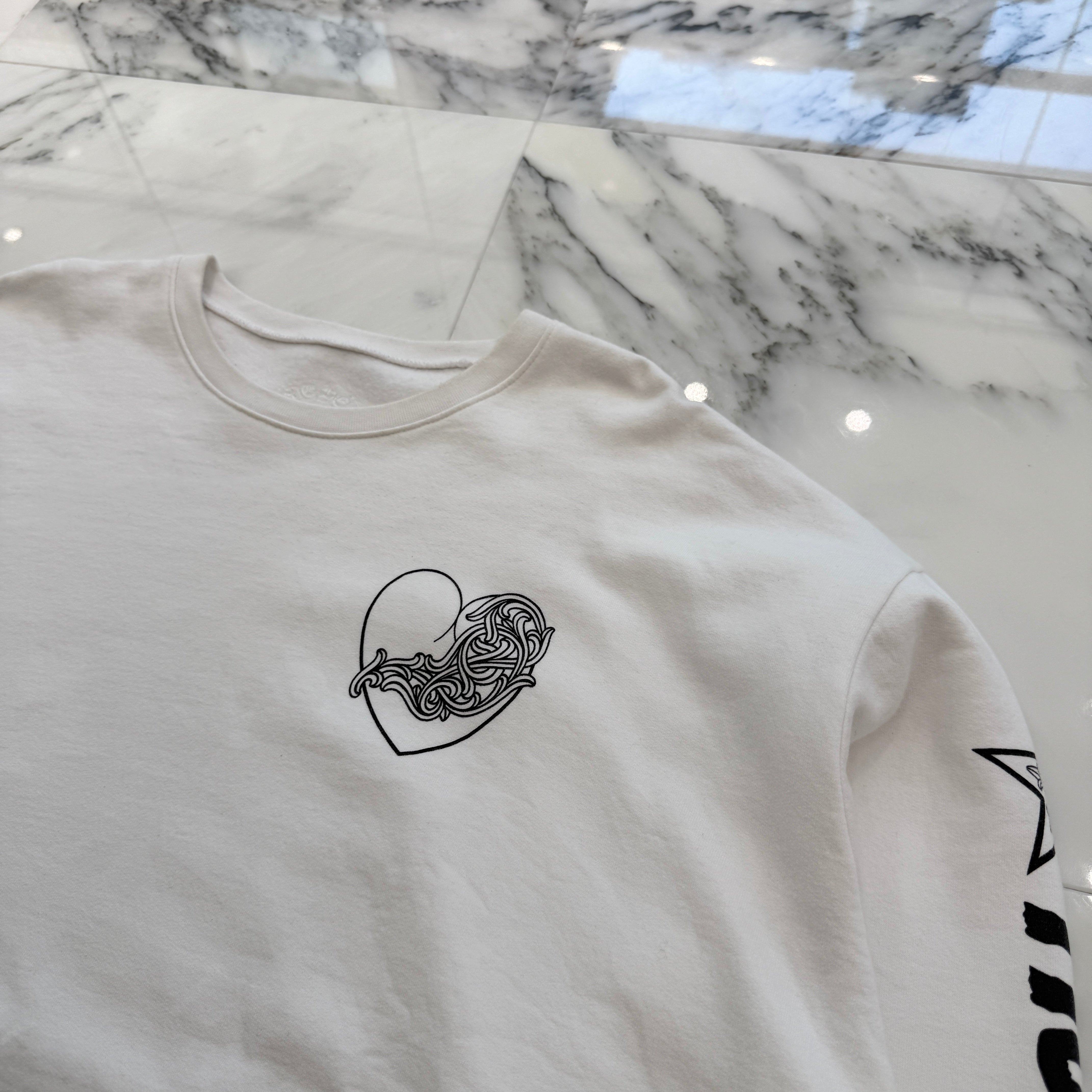 CHROME HEARTS × DEADLLY DOLL Viny Heart Crew Neck Sweat Shirt Size XL クロムハーツ × デッドリードール ヴィニーハート クルーネックスウェットシャツ サイズXL