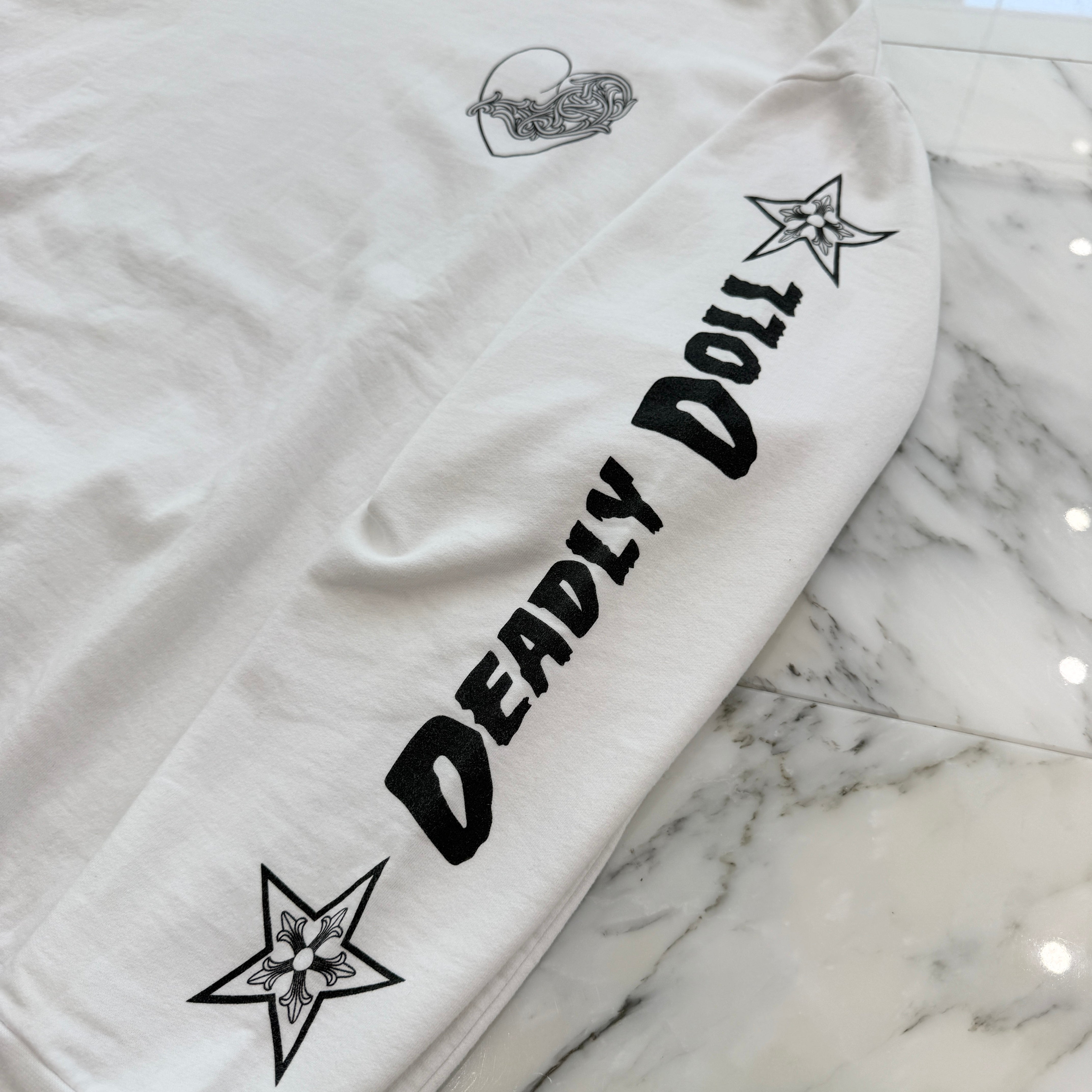 CHROME HEARTS × DEADLLY DOLL Viny Heart Crew Neck Sweat Shirt Size XL クロムハーツ × デッドリードール ヴィニーハート クルーネックスウェットシャツ サイズXL