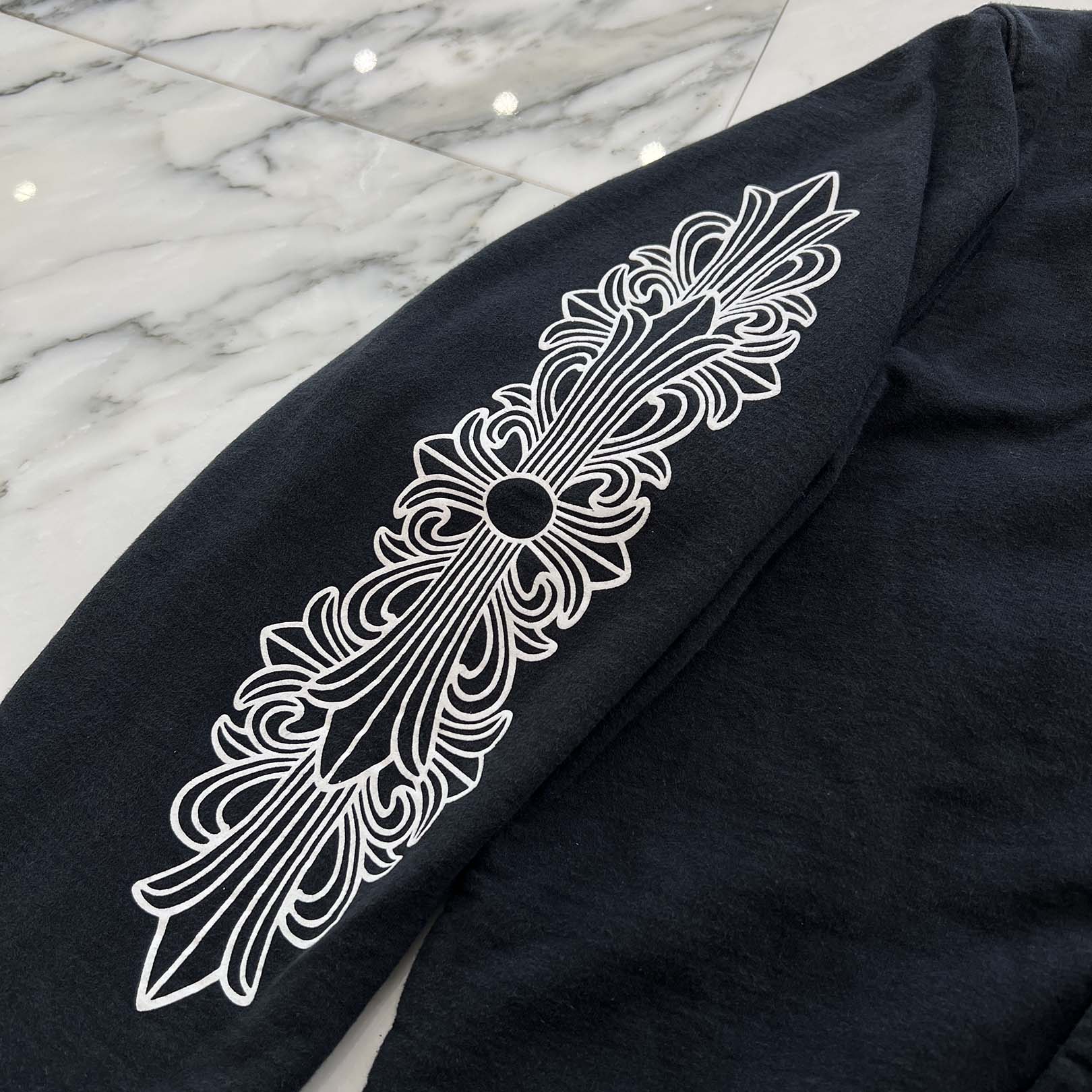 CHROME HEARTS Floral Cross Horseshoe Hooded FUCK YOU Zip Up Hoodie Size XL クロムハーツ フローラルクロス ホースシュー フーデッド ファックユー ジップアップフーディ サイズXL