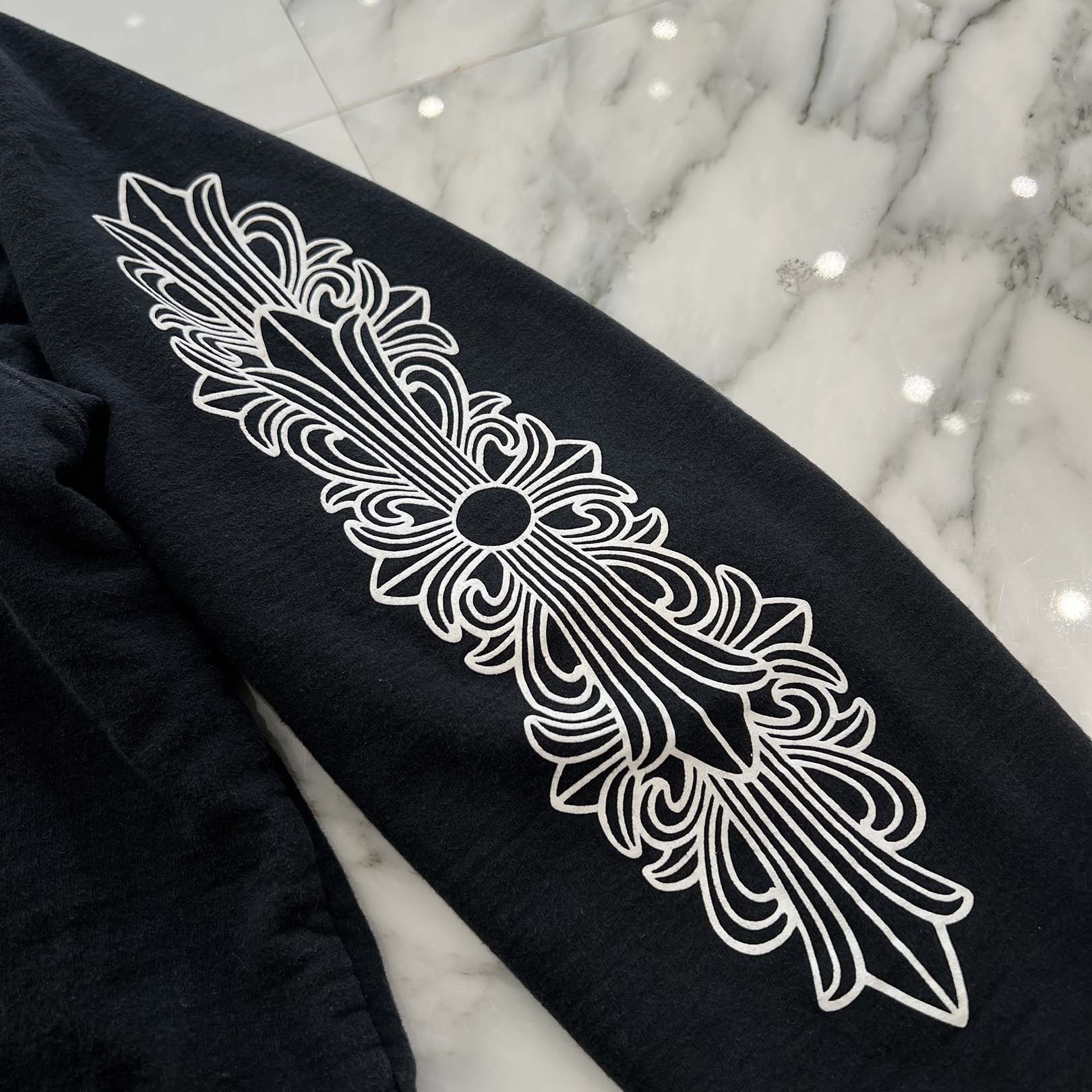 CHROME HEARTS Floral Cross Horseshoe Hooded FUCK YOU Zip Up Hoodie Size XL クロムハーツ フローラルクロス ホースシュー フーデッド ファックユー ジップアップフーディ サイズXL