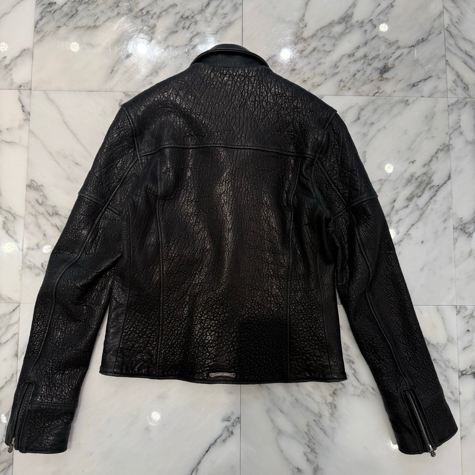 CHROME HEARTS CRETIN LEATHER DOUBLE RIDERS JACKET Size 12 クロムハーツ クリティンレザー ダブル ライダースジャケット サイズ12