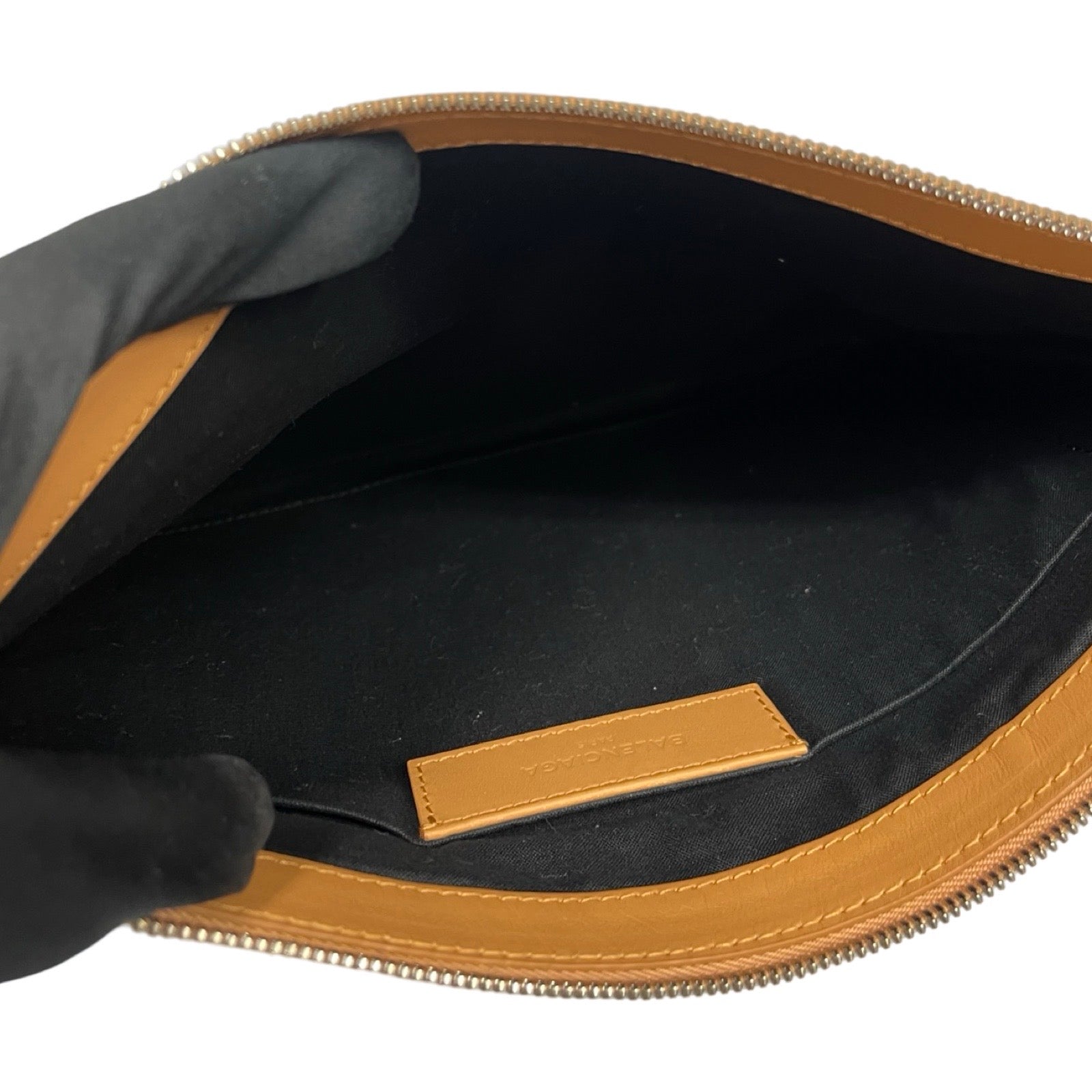 BALENCIAGA Navy Clip Clutch Bag