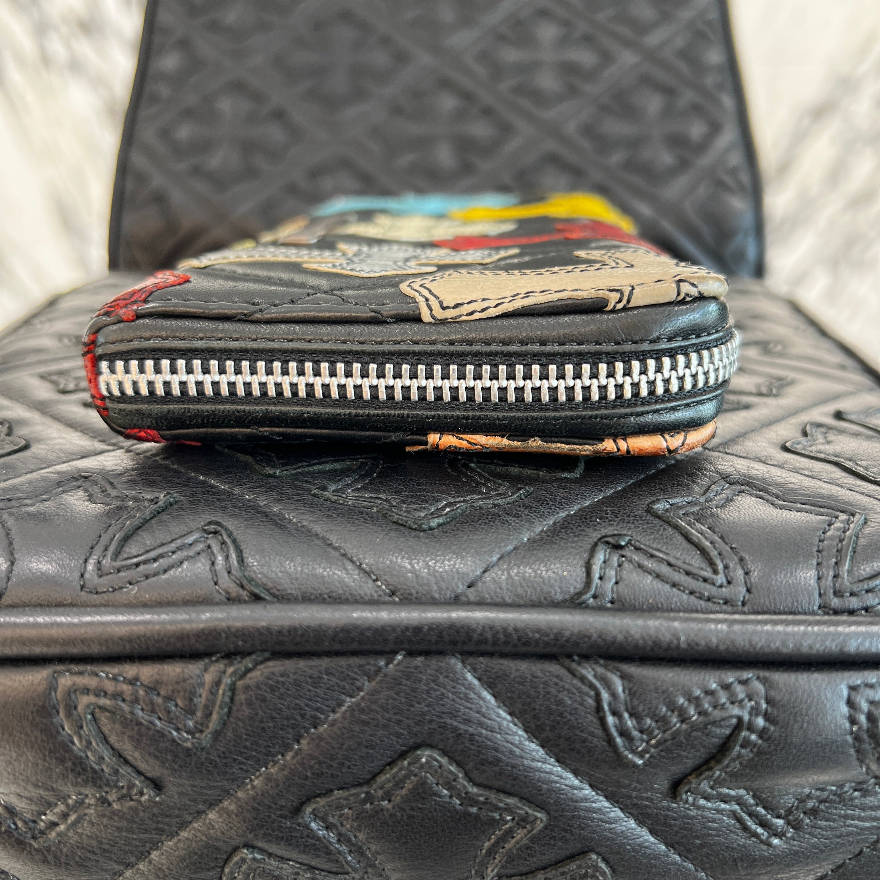 CHROME HEARTS Multi Cemetery Cross Leather Patch Quilting Wallet クロムハーツ マルチ セメタリークロス レザーパッチ キルティング ウォレット