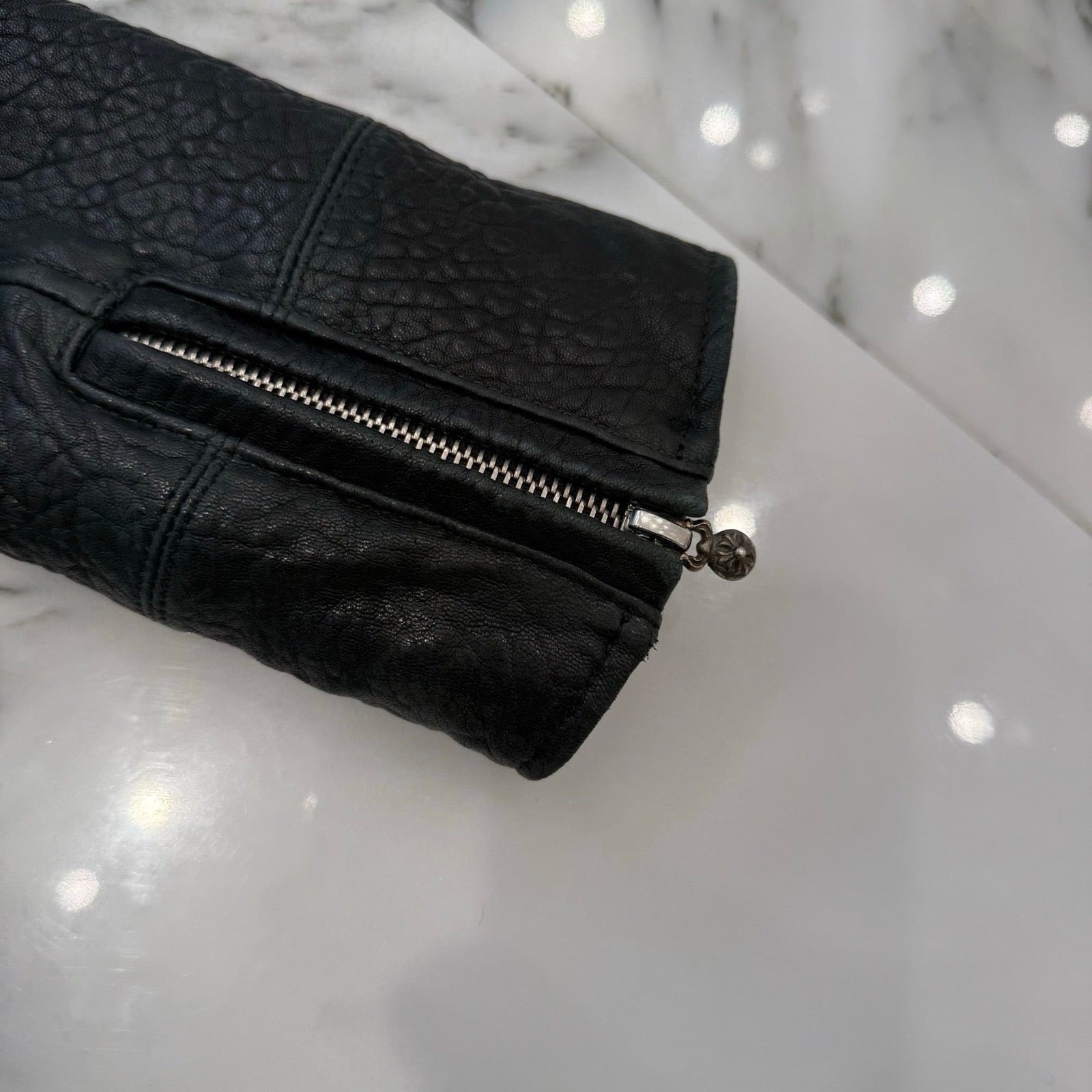 CHROME HEARTS CRETIN LEATHER DOUBLE RIDERS JACKET Size 12 クロムハーツ クリティンレザー ダブル ライダースジャケット サイズ12