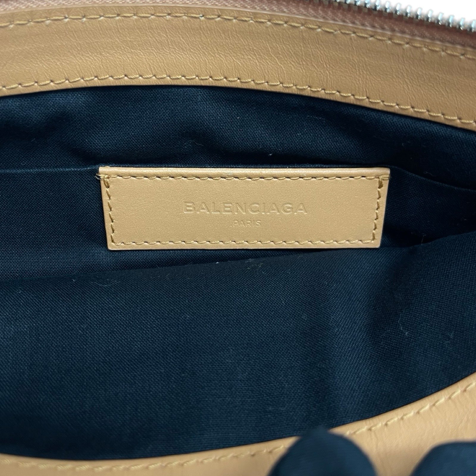 BALENCIAGA Navy Clip Clutch Bag